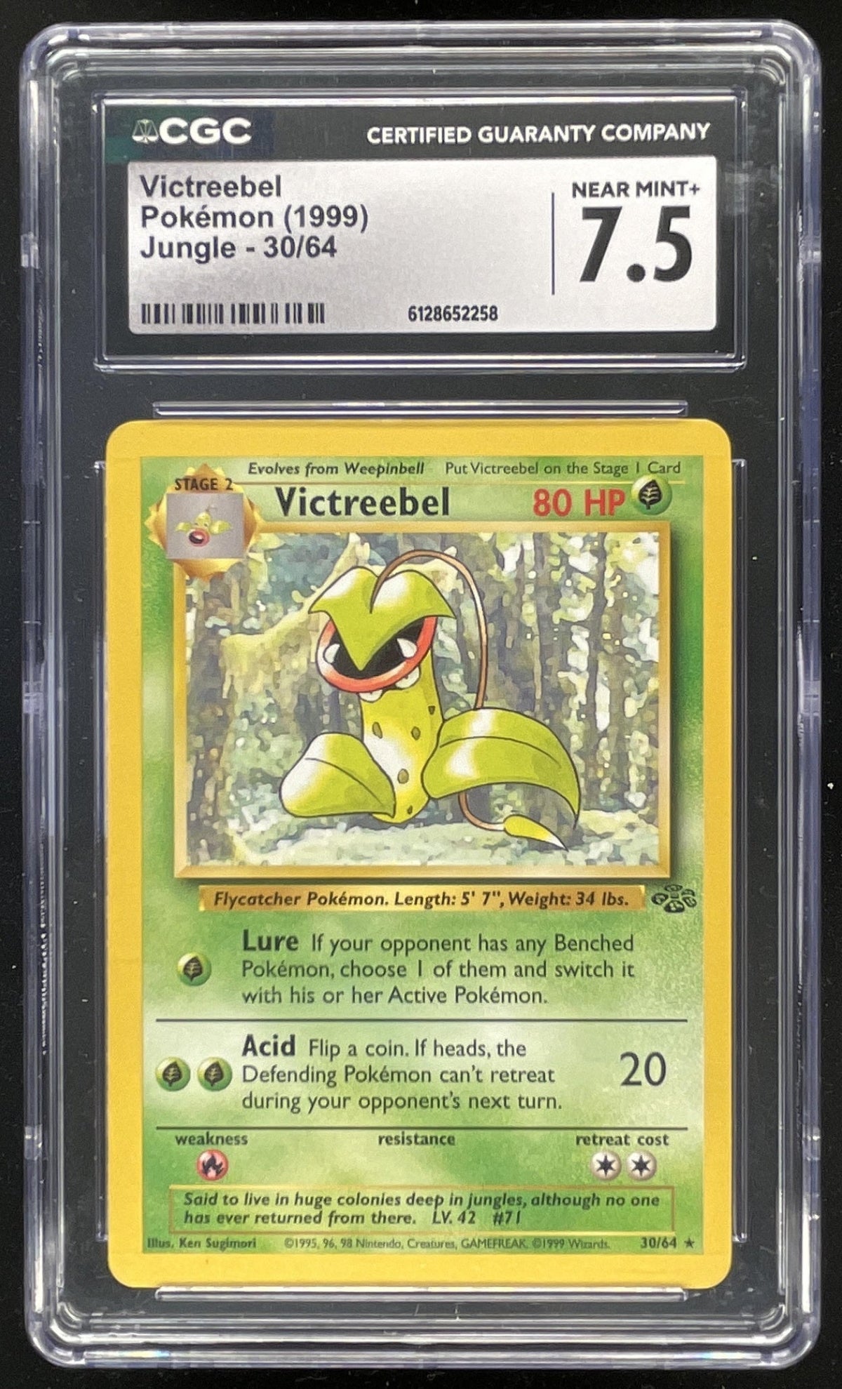 1999 Pokemon Jungle 1st Edition #30/64 Victreebel CGC 7.5 product image 1, provided for visual reference and product detail