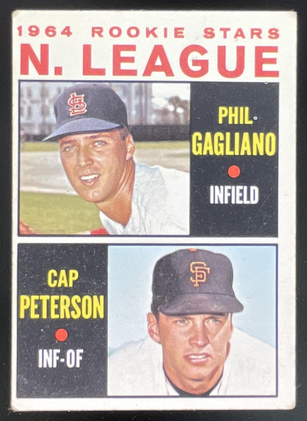 1964 Topps #568 N. League 1964 Rookie Stars Phil Gagliano Cap Peterson RC product image 1, provided for visual reference and