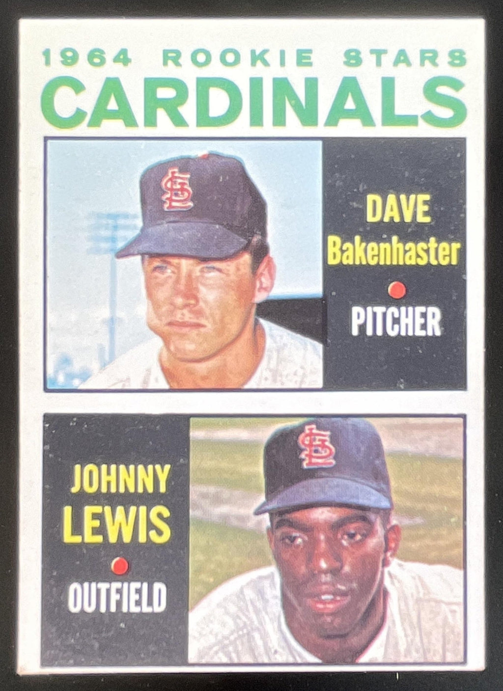 1964 Topps #479 Cardinals 1964 Rookie Stars Dave Bakenhaster Johnny Lewis RC product image 1, provided for visual reference