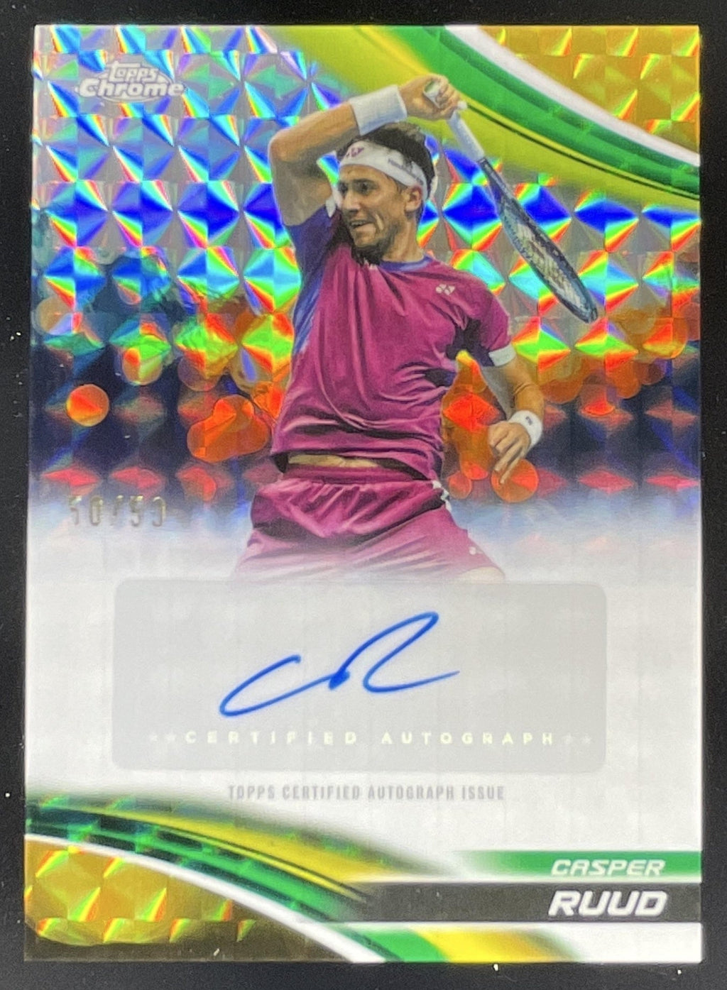 2025 Topps Chrome II Gold Geometric #CA-CRD Casper Ruud Auto /50 product image 1, provided for visual reference and product