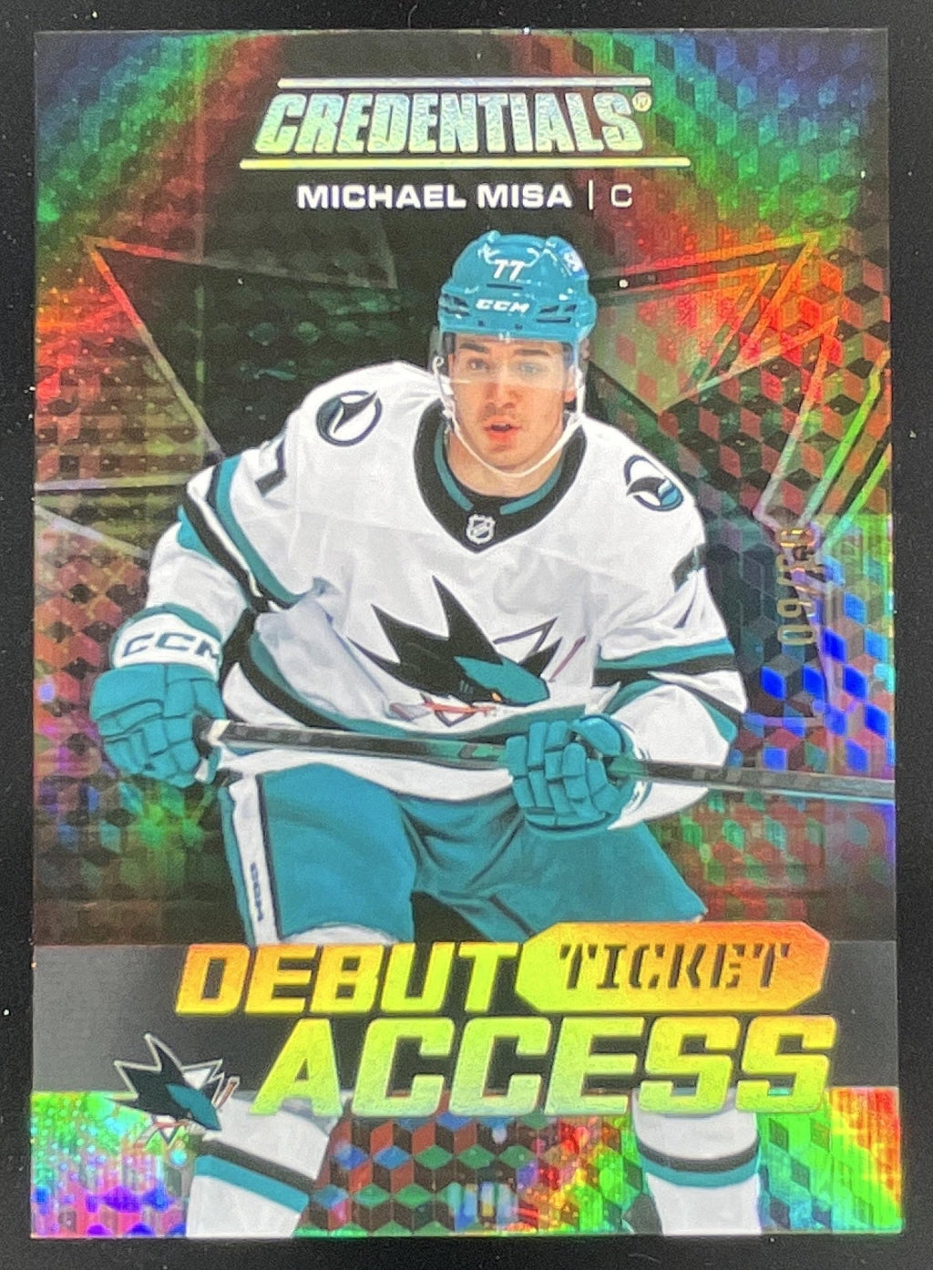 2025 UD Credentials Debut Ticket Access Yellow #102 Michael Misa RC /60 product image 1, provided for visual reference and