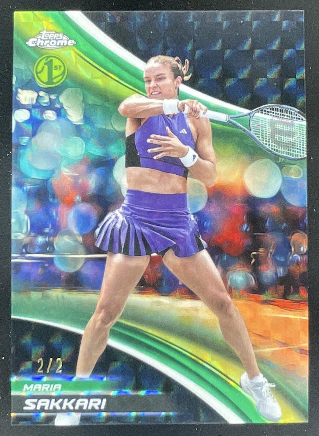 2025 Topps Chrome Black Geometric Refractor #285 Maria Sakkari /2 product image 1, provided for visual reference and product