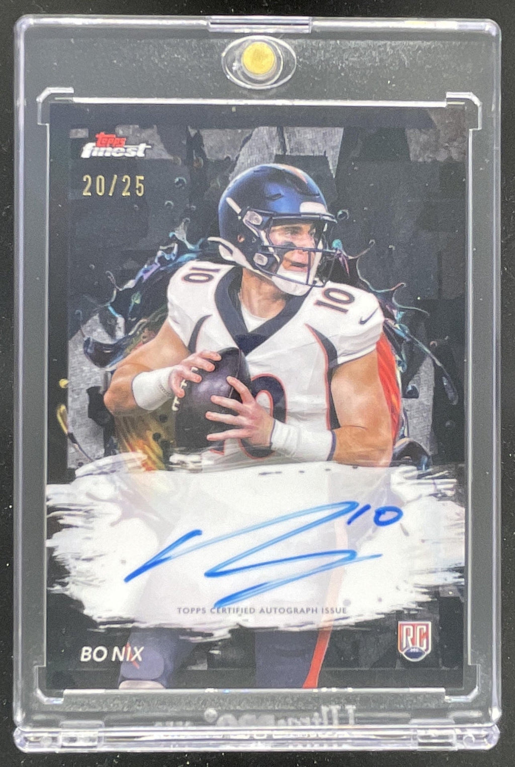 2024 Topps Finest Finest Autographs Black Refractor #RFA-BN Bo Nix RC Auto /25 product image 1, provided for visual