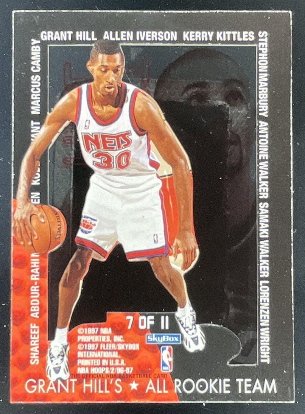 1996-97 Hoops Grant's All Rookies #7 Kerry Kittles RC product image 1, provided for visual reference and product detail