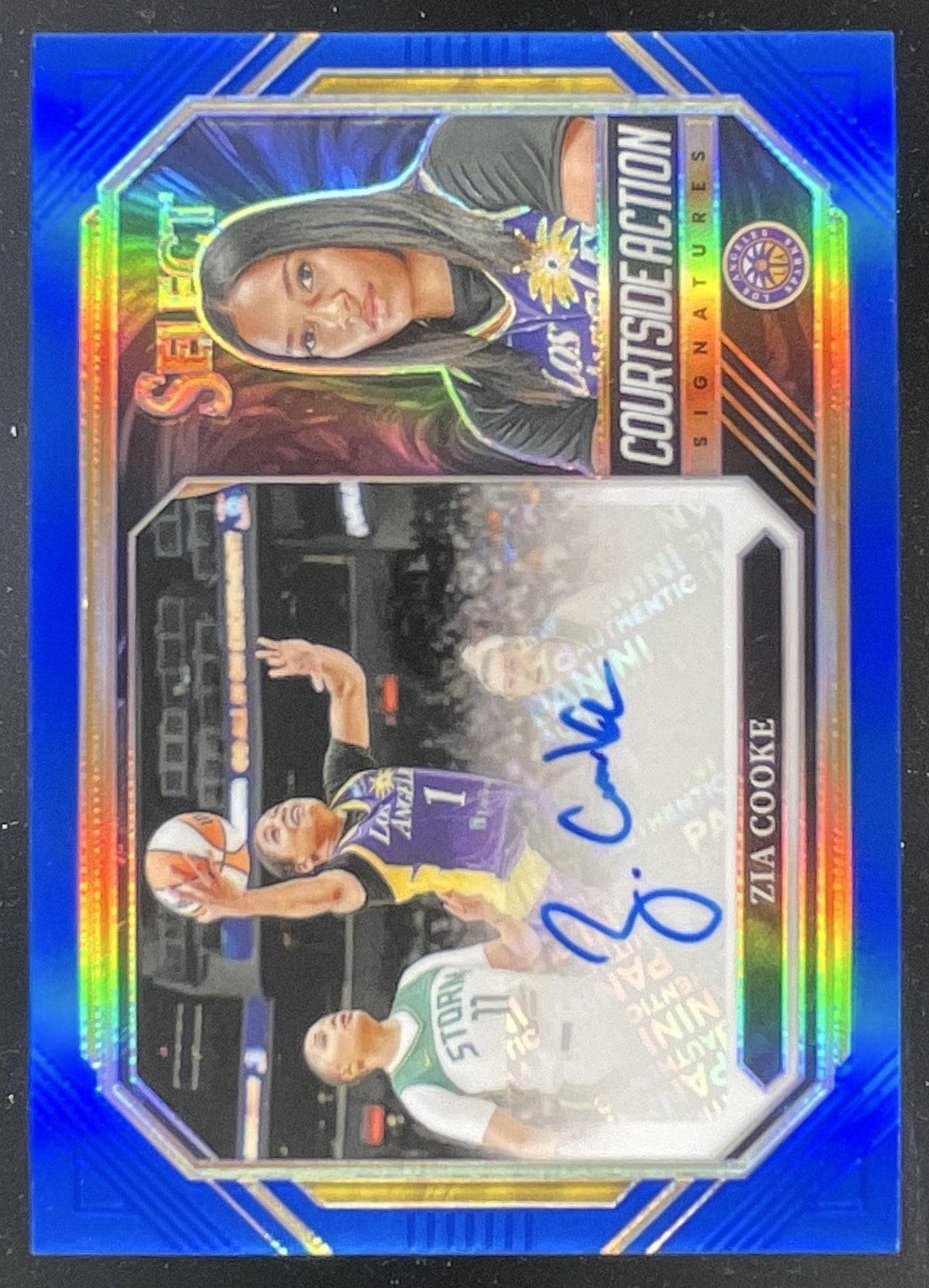 2024 Select WNBA Courtside Action Blue Prizm #CSA-ZC Zia Cooke Auto /49 product image 1, provided for visual reference and