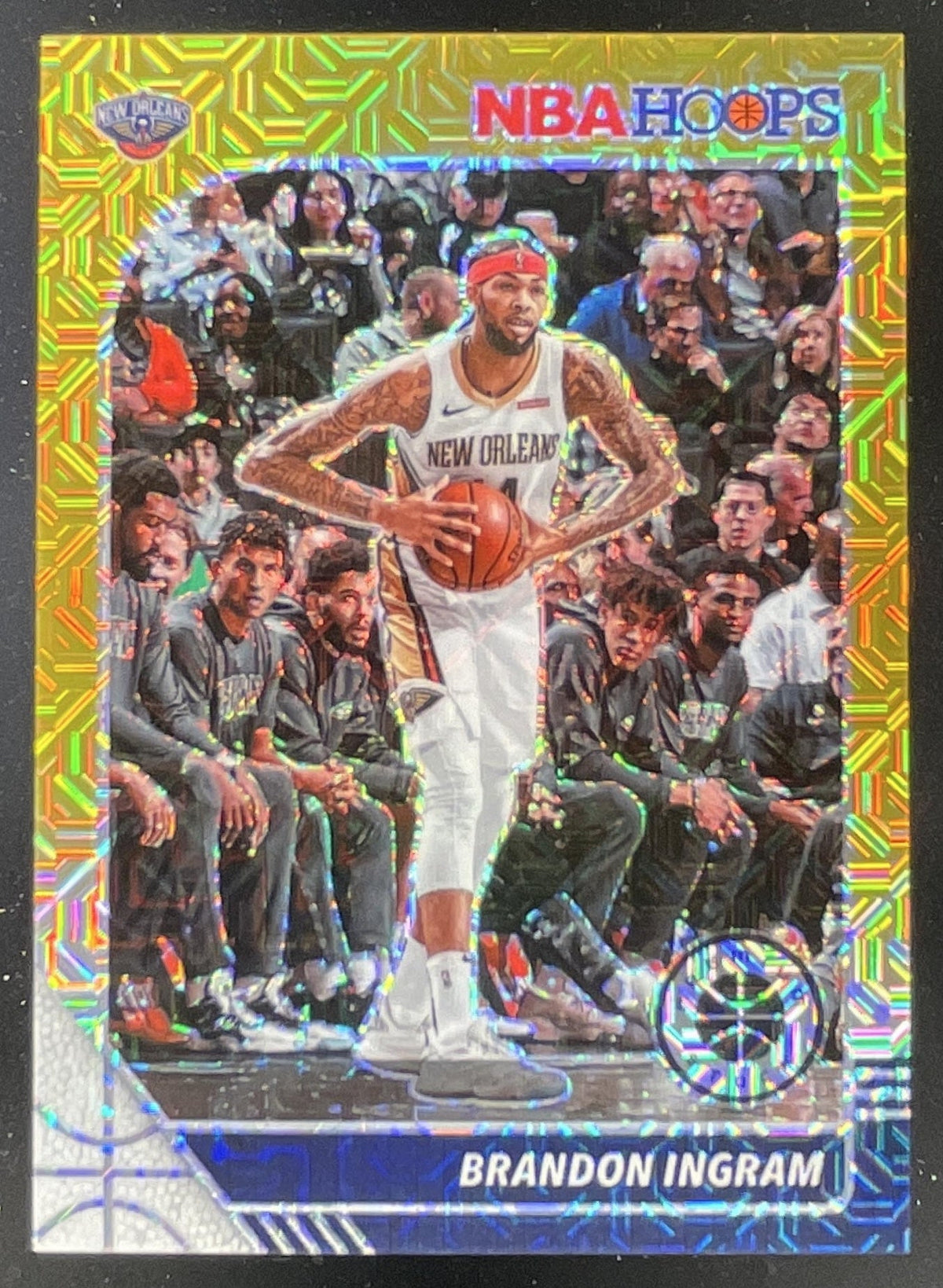 2019-20 Panini Hoops Premium Stock Prizms Gold Mojo #119 Brandon Ingram /10 product image 1, provided for visual reference