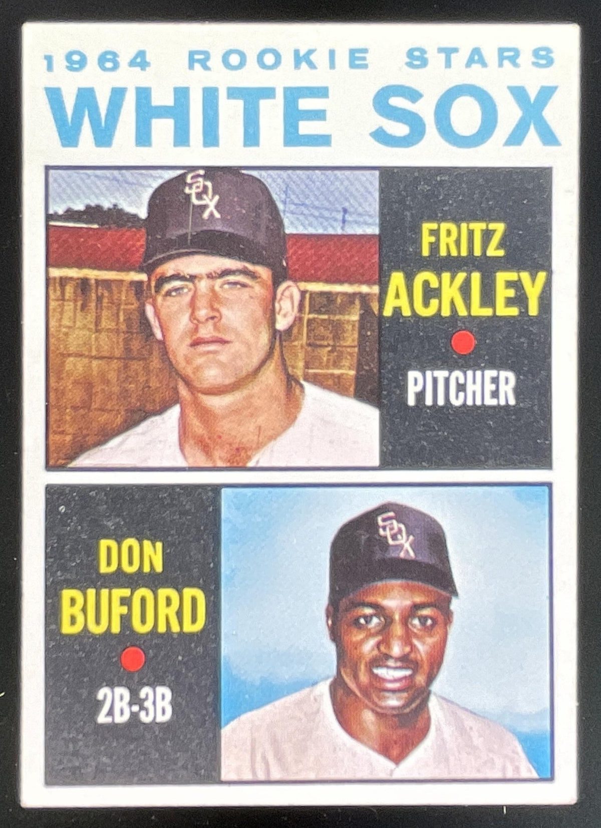 1964 Topps #368 White Sox 1964 Rookie Stars Fritz Ackley Don Buford RC product image 1, provided for visual reference and