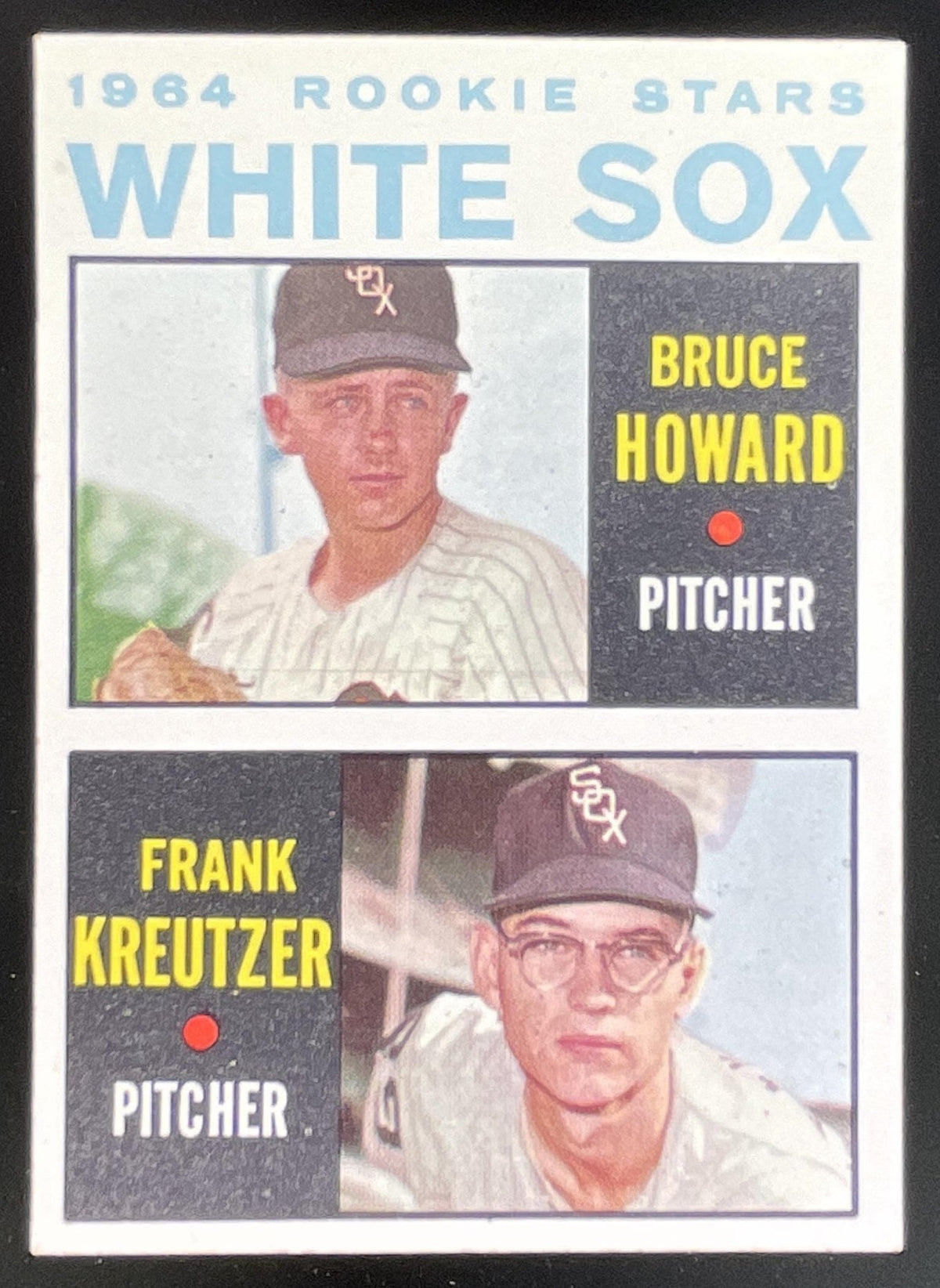 1964 Topps #107 White Sox 1964 Rookie Stars Bruce Howard Frank Kreutzer RC product image 1, provided for visual reference