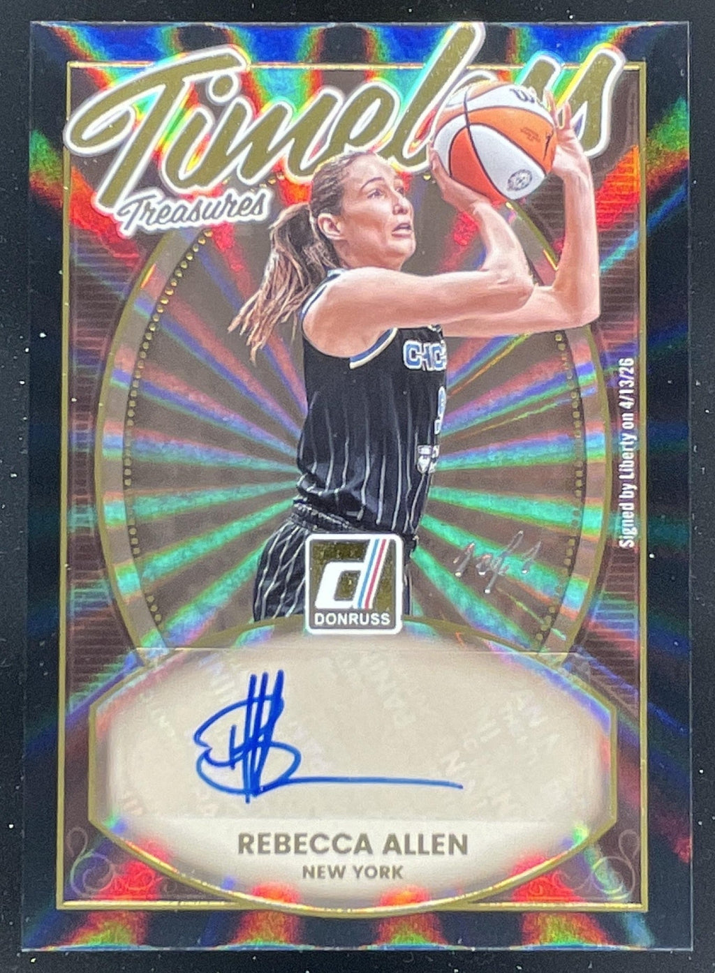 2026 Donruss WNBA Timeless Treasures Holo Black Laser #RA Rebecca Allen Auto 1/1 product image 1, provided for visual