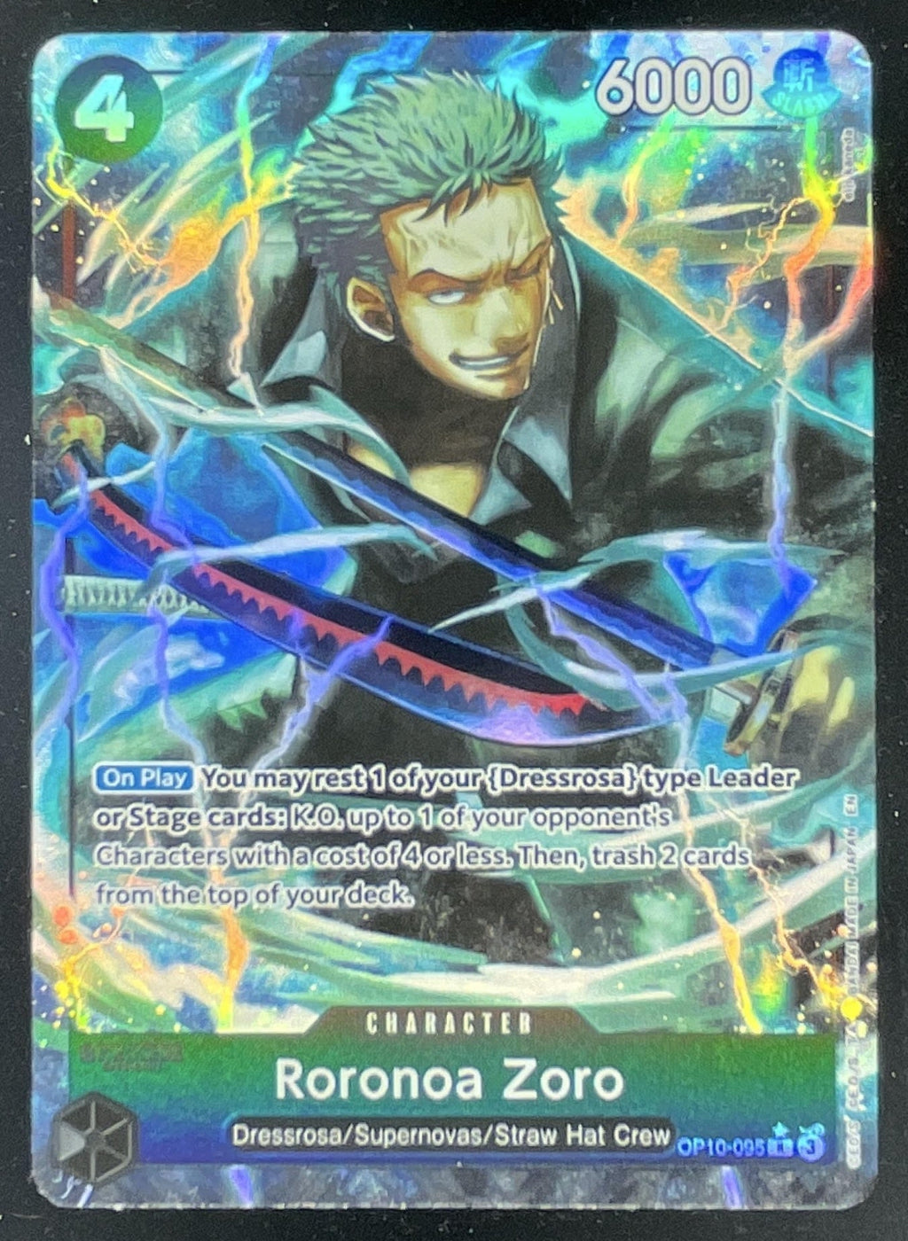 2025 One Piece The Best Vol. 2 Rare Alt Art #OP10-095 Roronoa Zoro product image 1, provided for visual reference and