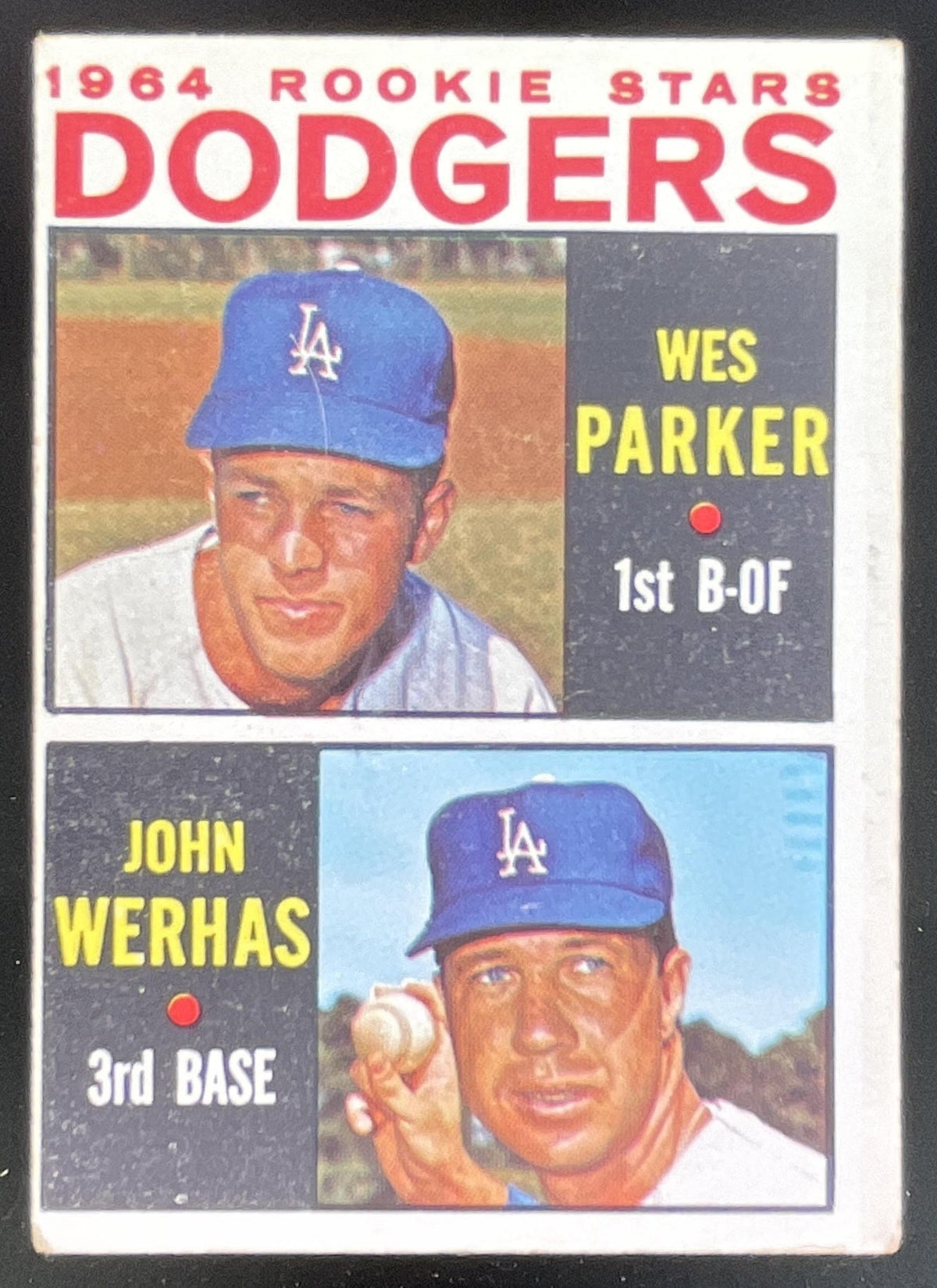 1964 Topps #456 Dodgers 1964 Rookie Stars Wes Parker John Werhas RC product image 1, provided for visual reference and