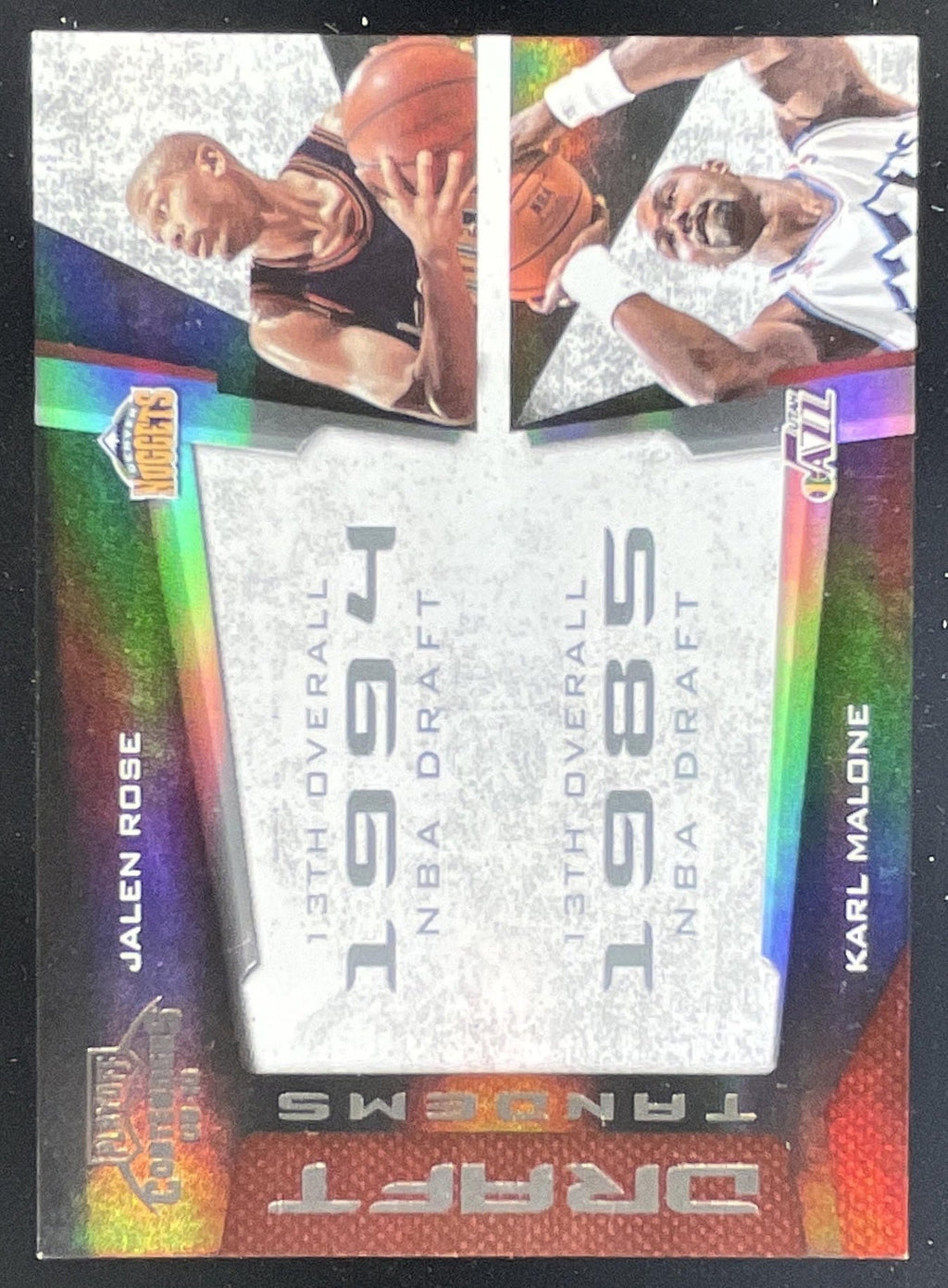 2009-10 Playoff Contenders Draft Tandems Black #15 Jalen Rose Karl Malone /50 product image 1, provided for visual reference