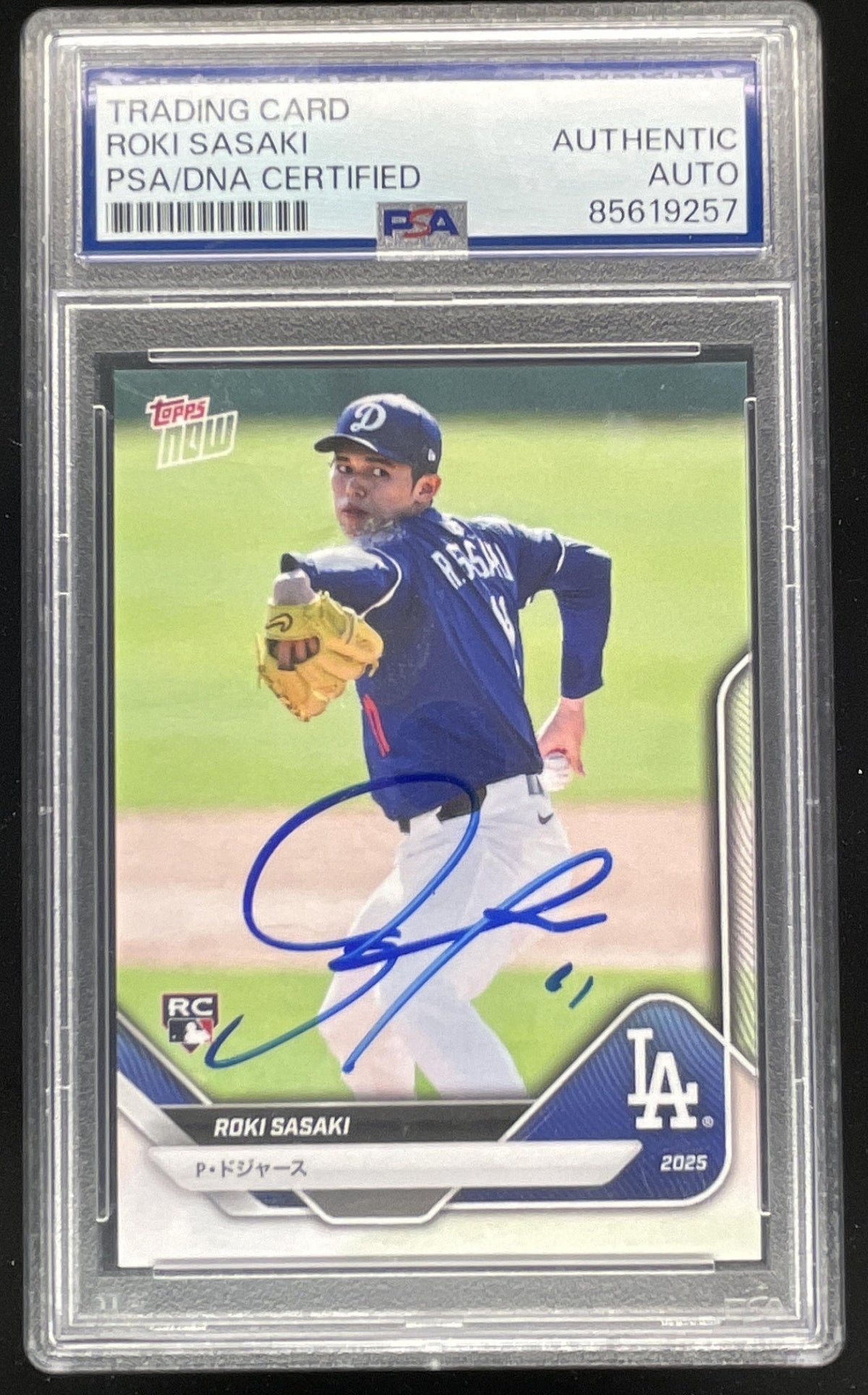 2025 Topps Now Road to Opening Day Japanese #274 Roki Sasaki PSA Authentic Auto product image 1, provided for visual