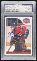 1985-86 O-Pee-Chee #4 Steve Penney Base w/ On Card PSA/DNA Certified Authentic product image 1, provided for visual