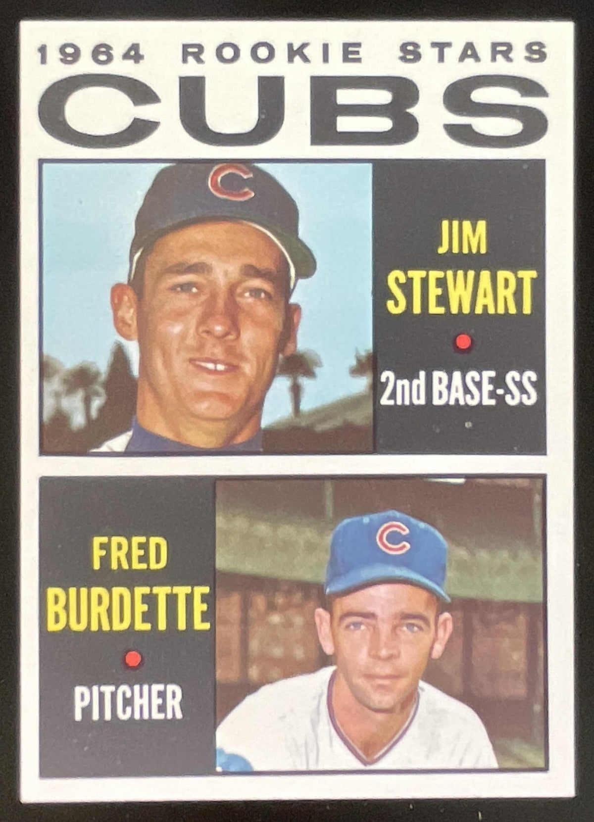1964 Topps #408 Cubs 1964 Rookie Stars Jim Stewart Fred Burdette RC product image 1, provided for visual reference and