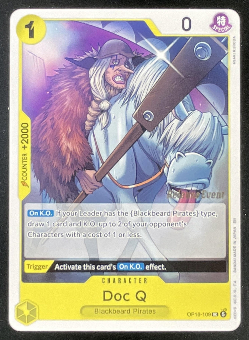 2026 One Piece The Time of Battle Uncommon #OP16-109 Doc Q product image 1, provided for visual reference and product detail