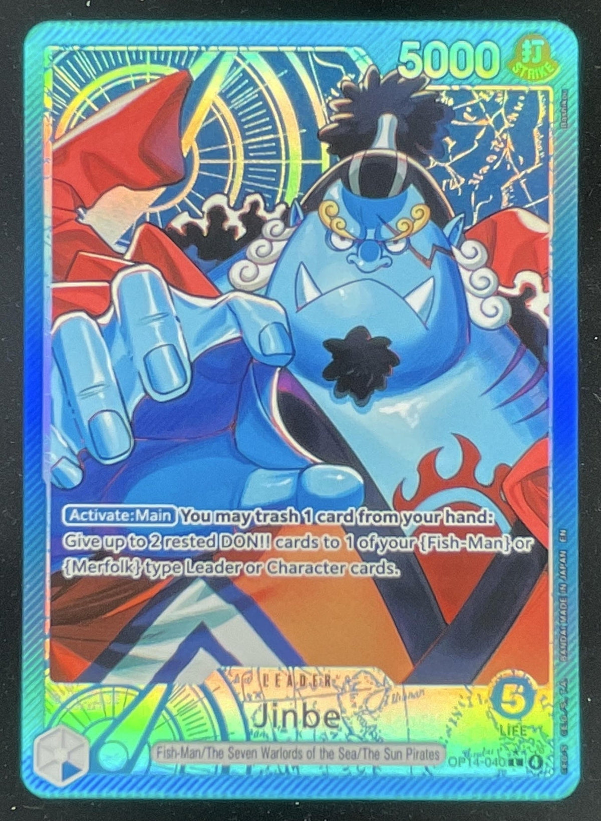 2026 One Piece Azure Sea's Seven Leader #OP14-040 Jinbe product image 1, provided for visual reference and product detail