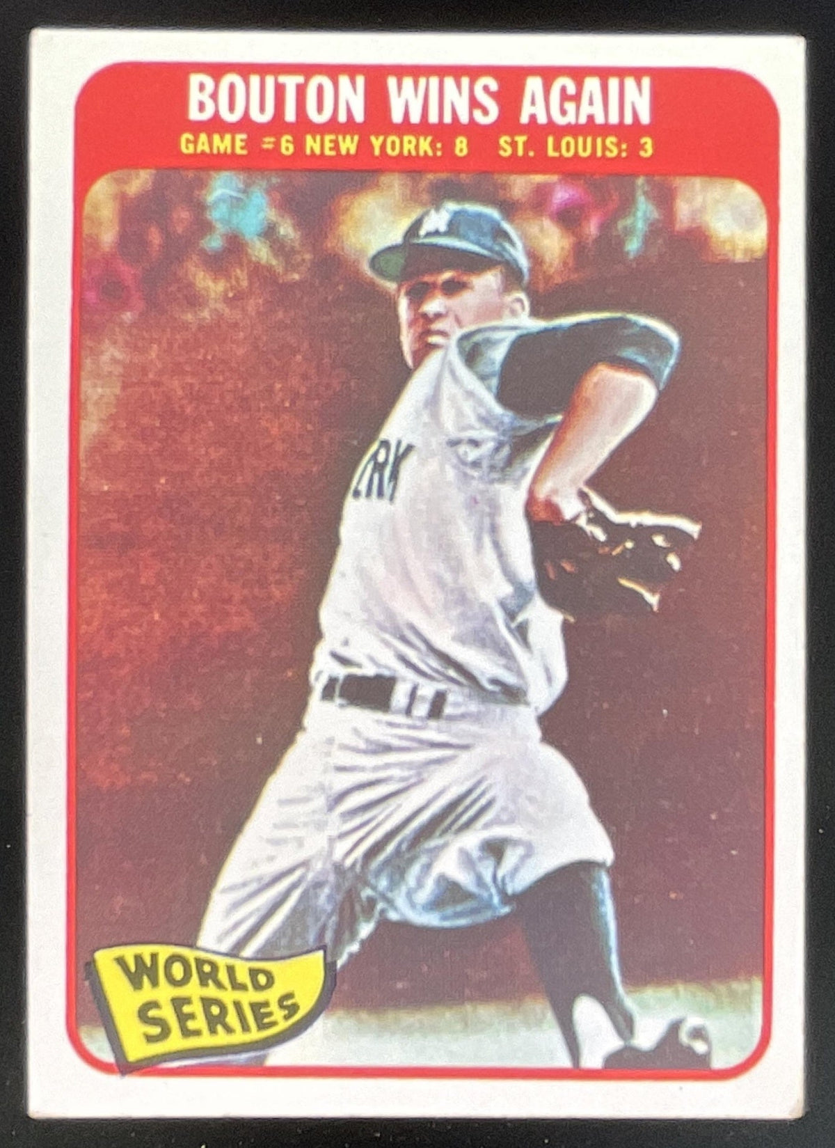 1965 Topps #137 World Series Game #6 - Bouton Wins Again product image 1, provided for visual reference and product detail