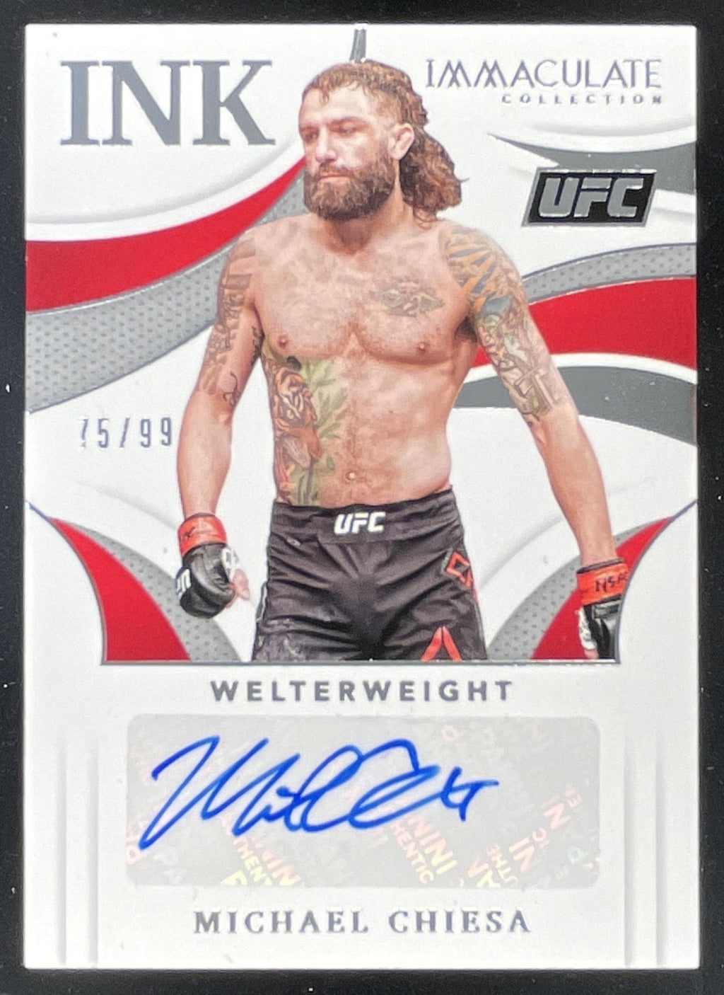 2021 Immaculate Collection UFC Immaculate Ink #II-MCS Michael Chiesa Auto /99 product image 1, provided for visual reference