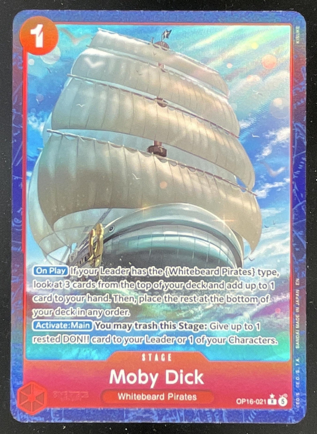 2026 One Piece The Time of Battle Alternate Art #OP16-021 Moby Dick SP product image 1, provided for visual reference and