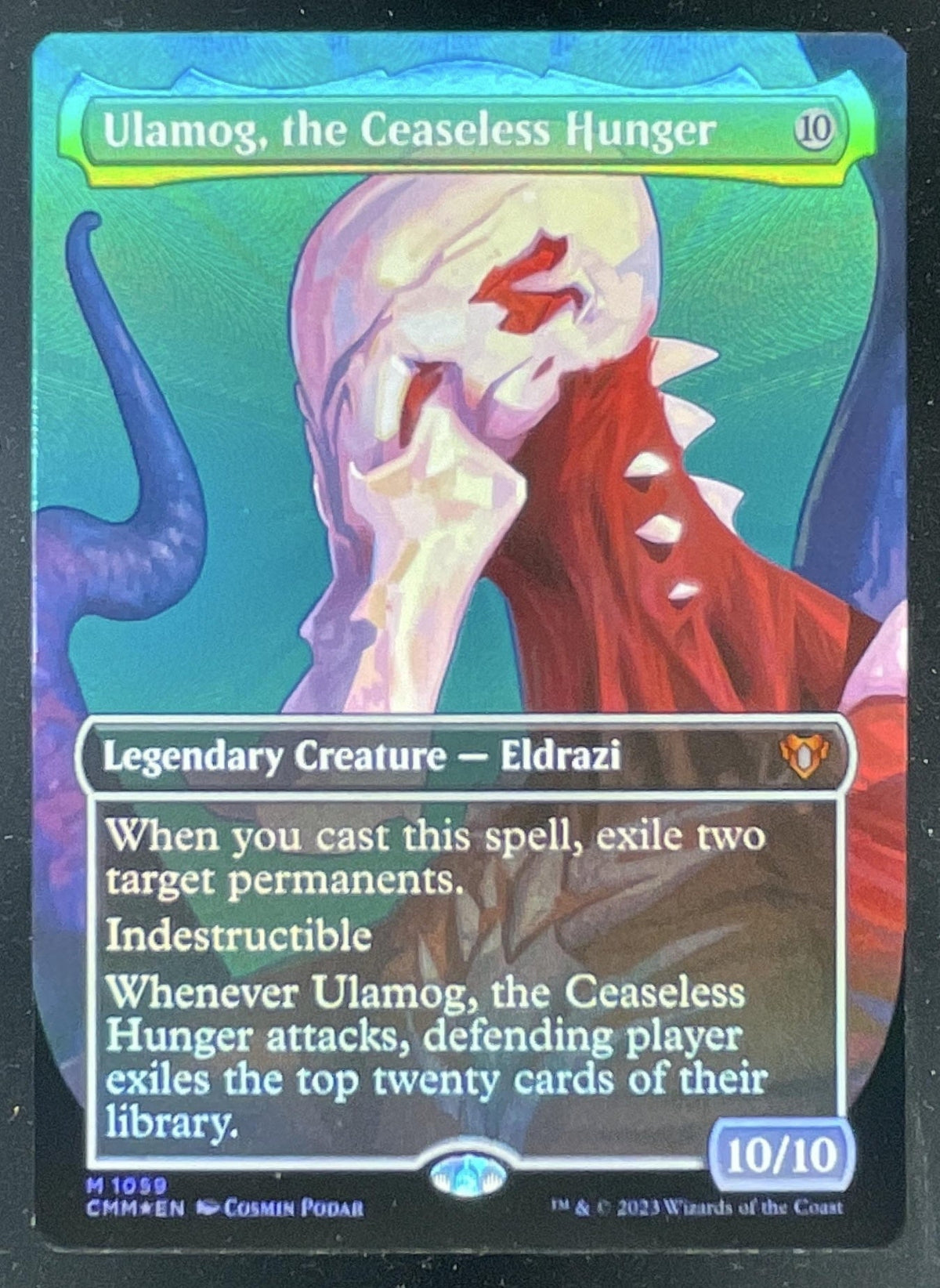 Magic The Gathering Ulamog Ceaseless Hunger Borderless - Commander Masters CMM product image 1, provided for visual