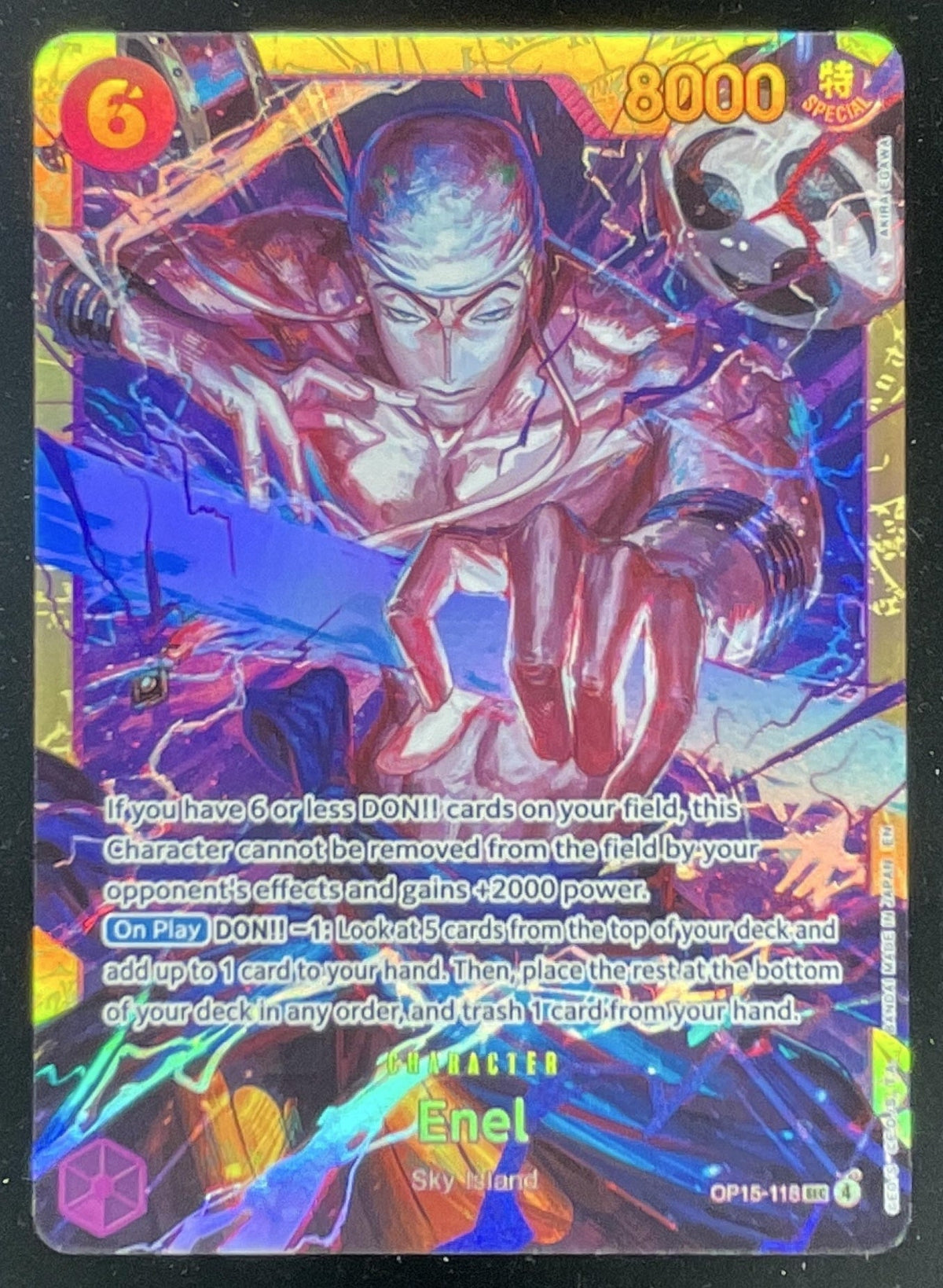 2026 One Piece Adventure on Kami's Island Secret Rare #OP15-118 Enel Alternative product image 1, provided for visual