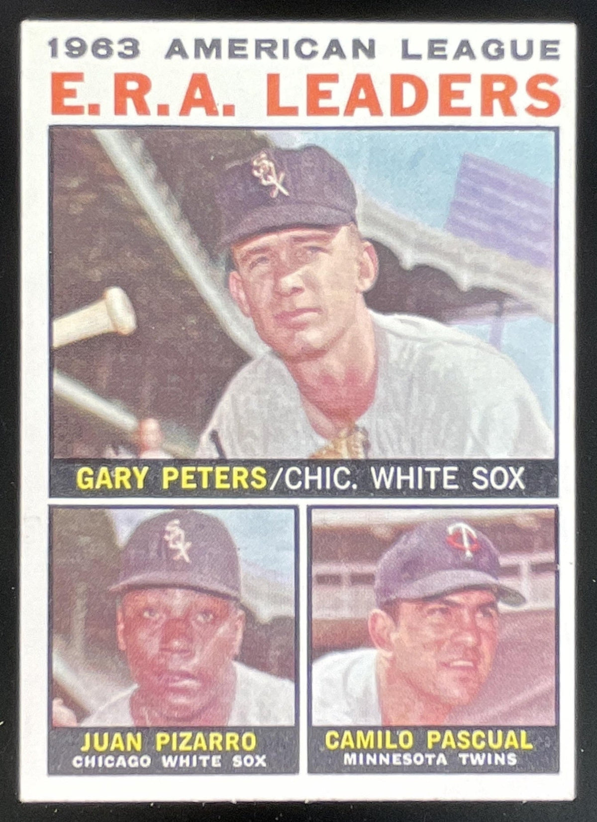 1964 Topps #2 Gary Peters Juan Pizarro Camilo Pascual League Leaders product image 1, provided for visual reference and