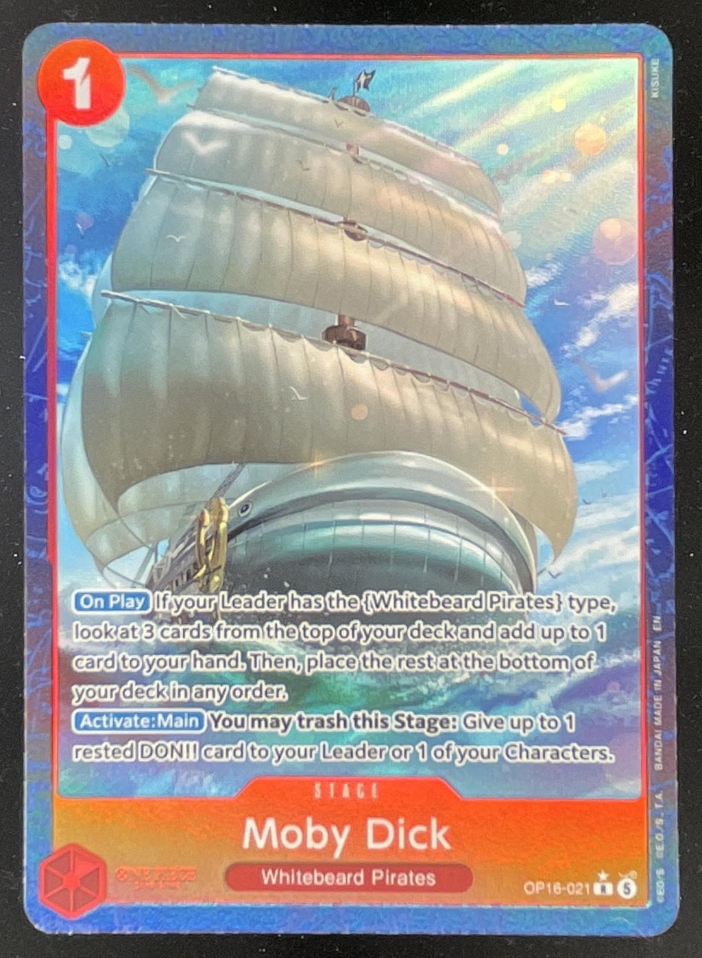 2026 One Piece The Time of Battle Alternate Art #OP16-021 Moby Dick SP product image 1, provided for visual reference and