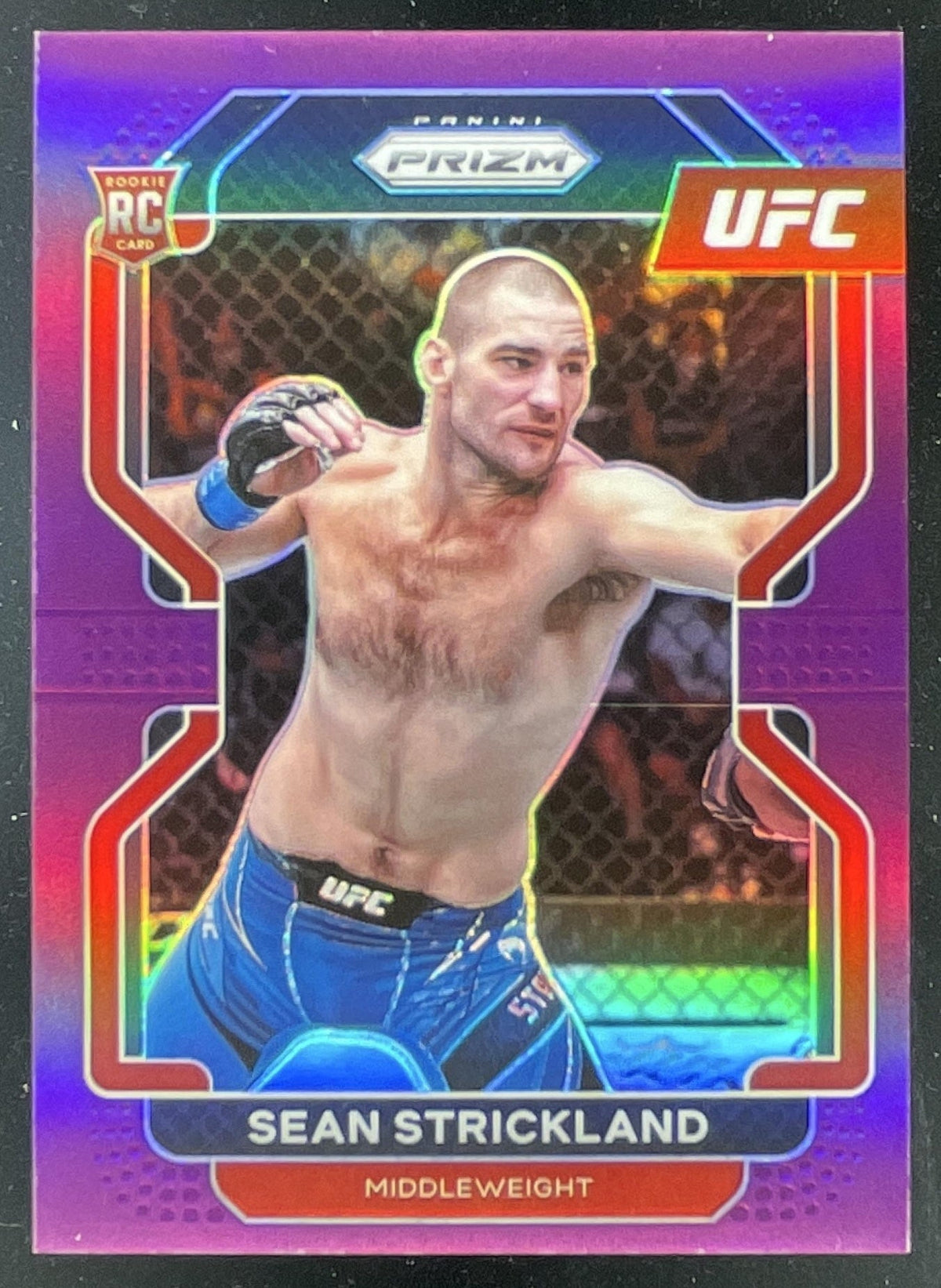 2022 Panini Prizm UFC Purple Prizms #172 Sean Strickland RC /149 product image 1, provided for visual reference and product