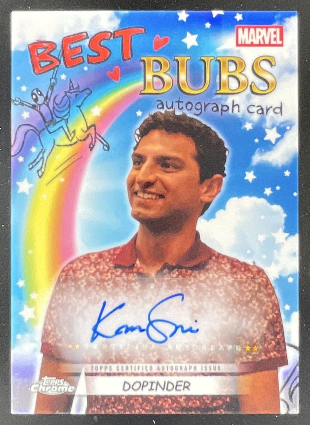 2025 Topps Chrome Deadpool Best Bubs Autographs #NA-KS Karan Soni Auto product image 1, provided for visual reference and