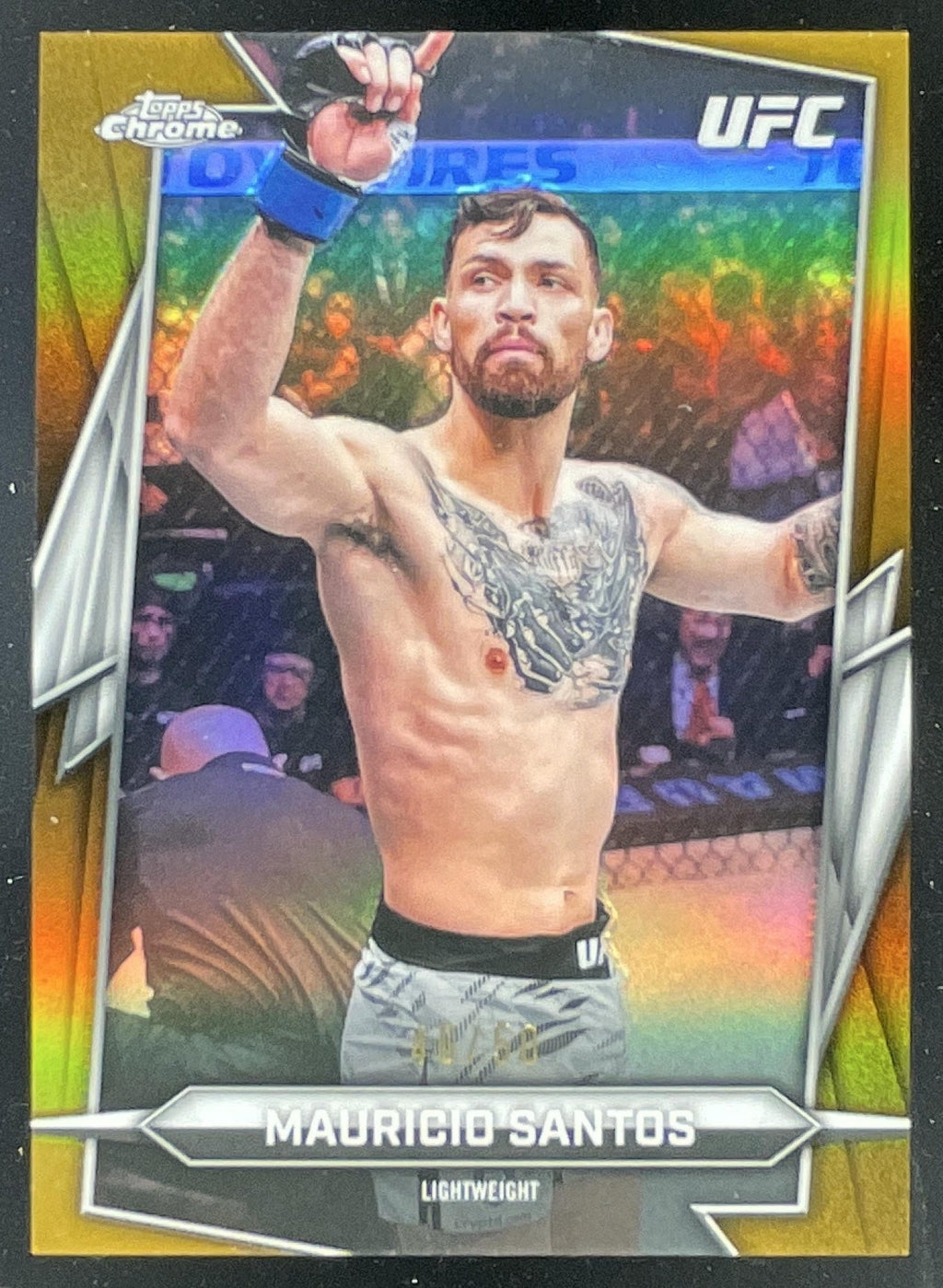 2026 Topps Chrome Sapphire UFC Gold Refractor #178 Mauricio Santos /50 product image 1, provided for visual reference and