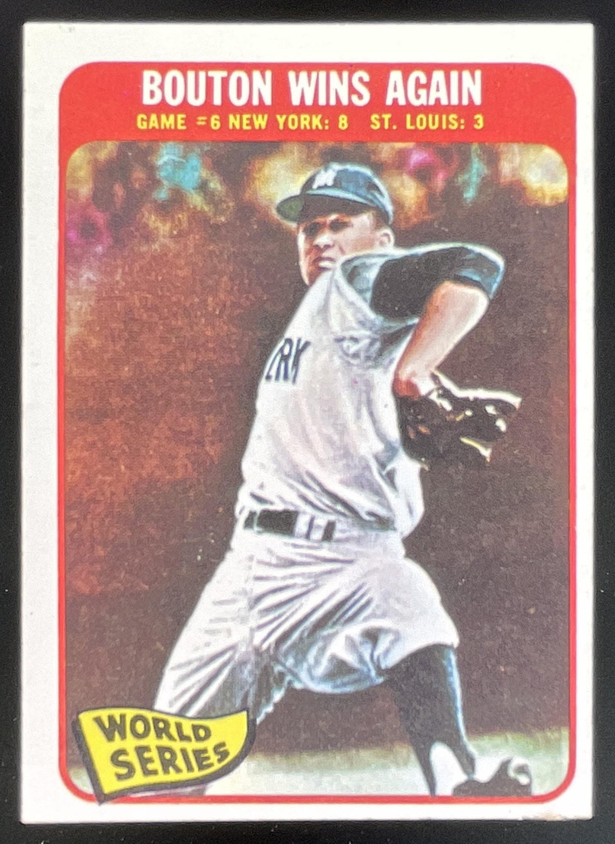 1965 Topps #137 World Series Game #6 - Bouton Wins Again product image 1, provided for visual reference and product detail