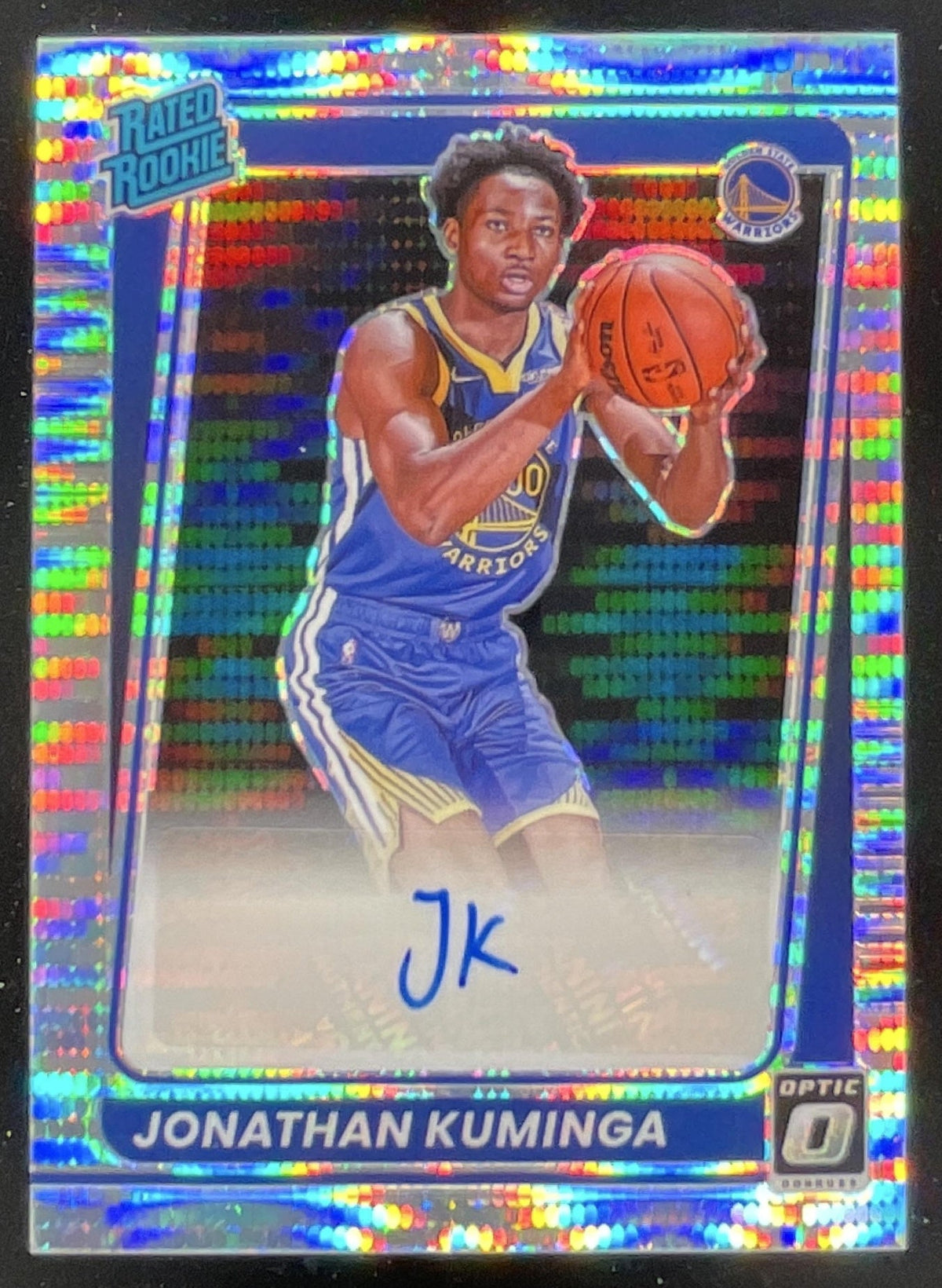 2021 Donruss Optic Rated Rookies Pulsar Prizm #190 Jonathan Kuminga RC Auto /19 product image 1, provided for visual