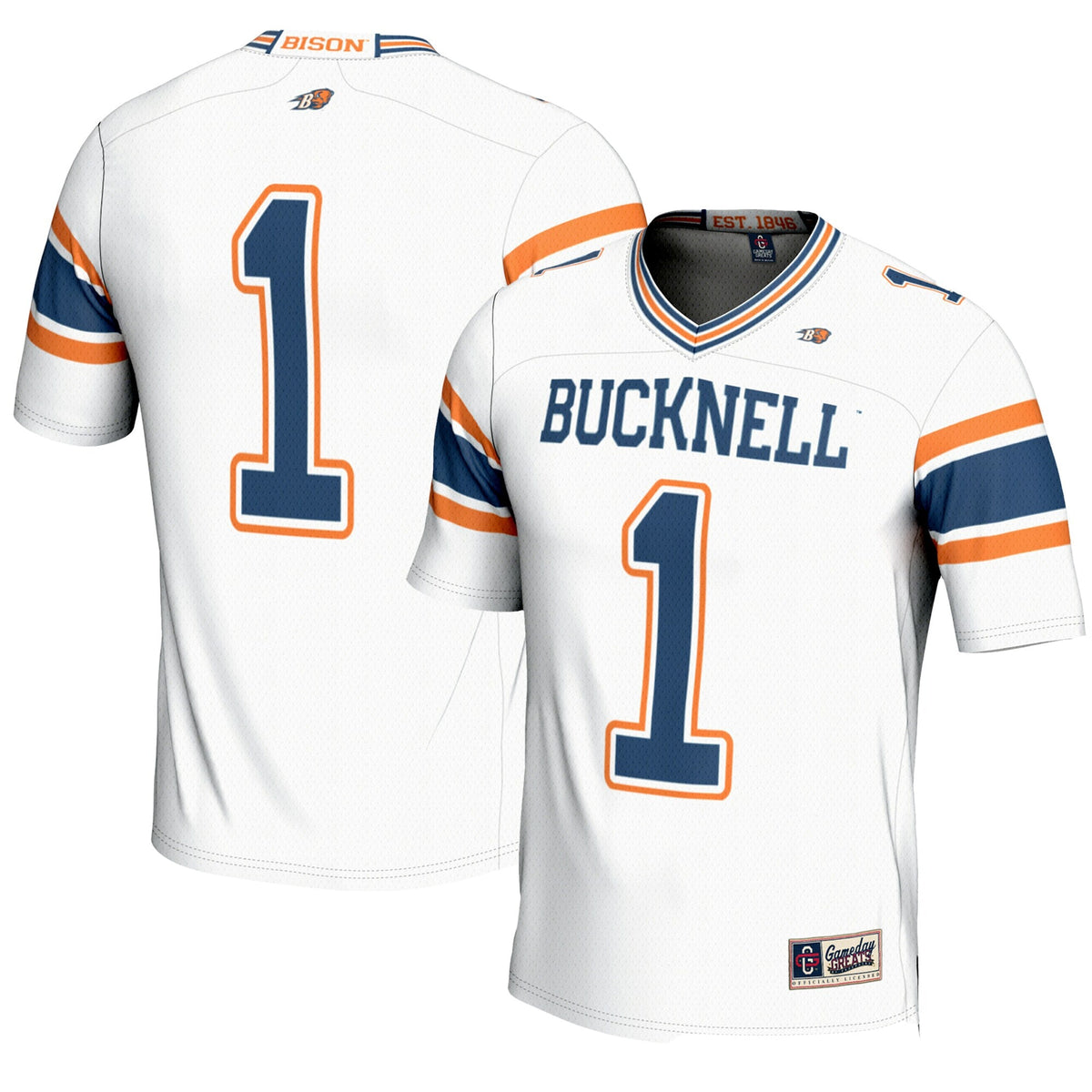 #1 Bucknell Bison Endzone Football Jersey - White product image 1