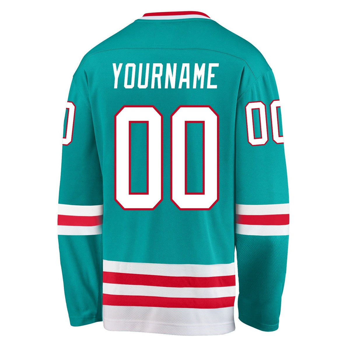 Custom Hockey Jersey - Aqua White-Red product image 3