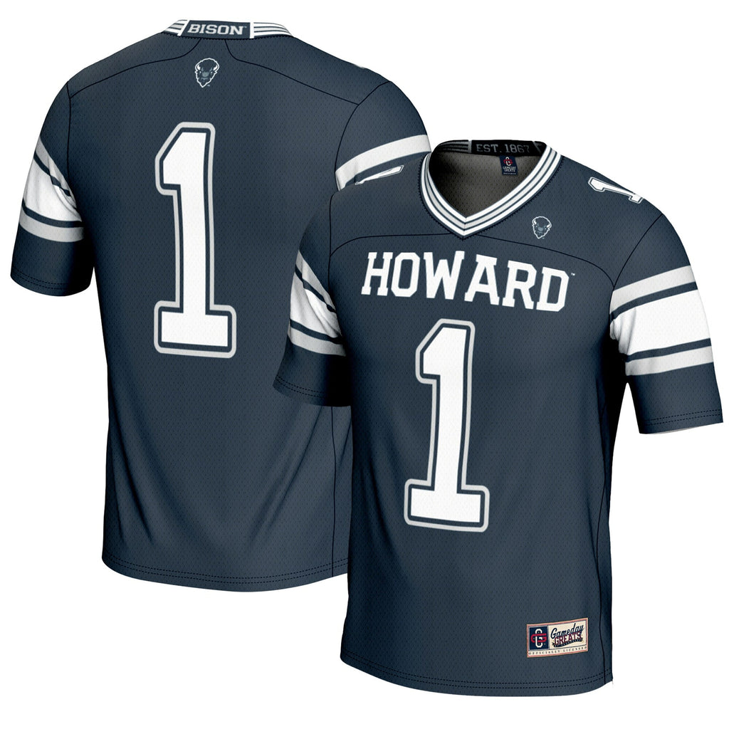 #1 Howard Bison Endzone Football Jersey - Navy product image 1