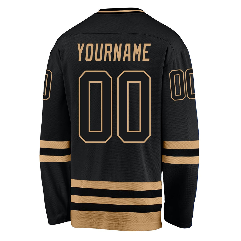 Custom Hockey Jersey - Black Black-Old Gold product image 4