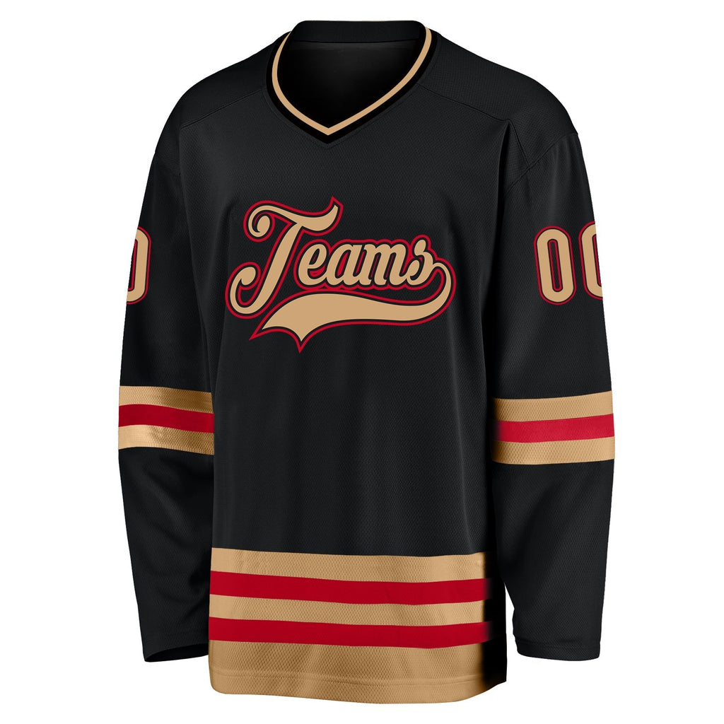 Custom Hockey Jersey - Black Old Gold-Red product image 2