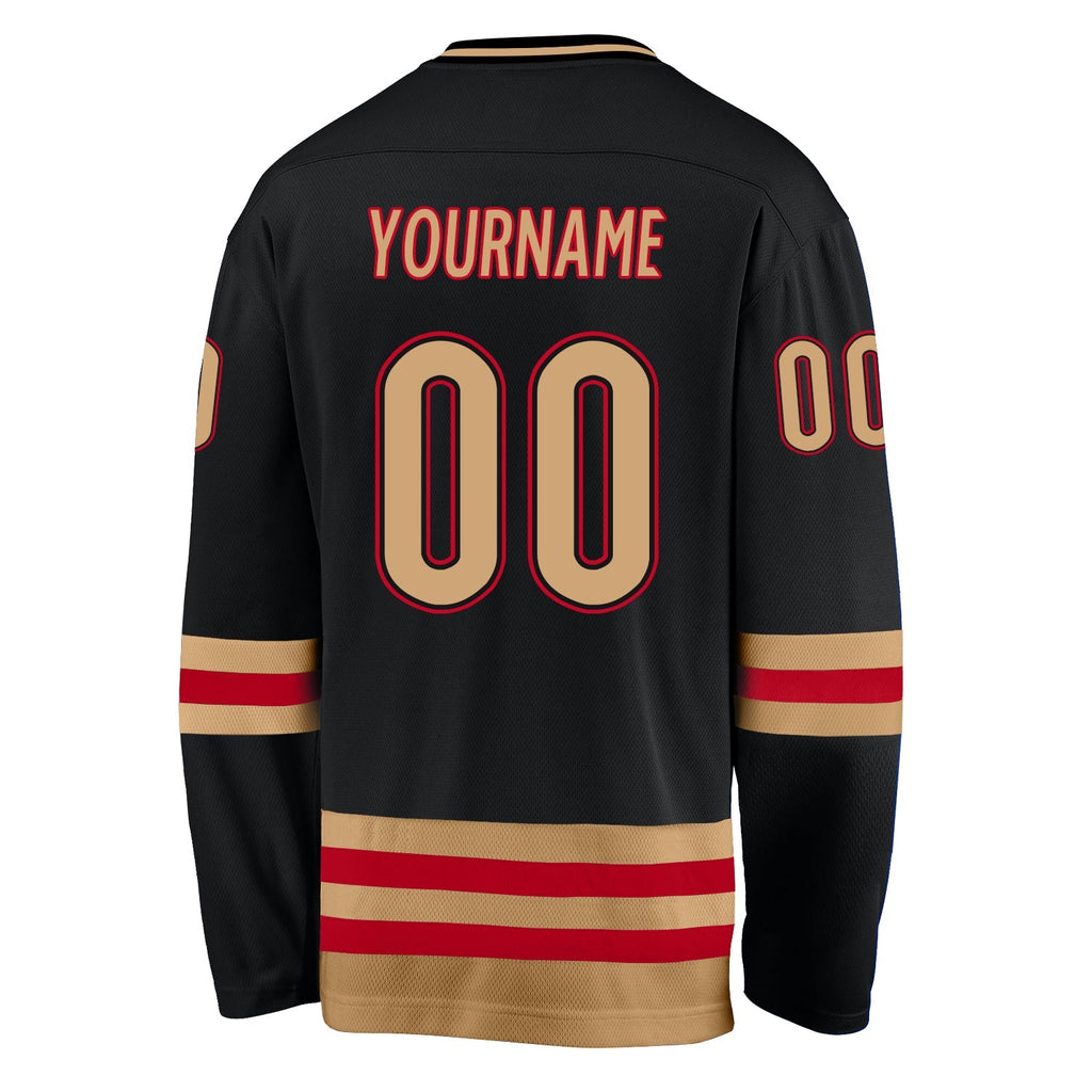 Custom Hockey Jersey - Black Old Gold-Red product image 3