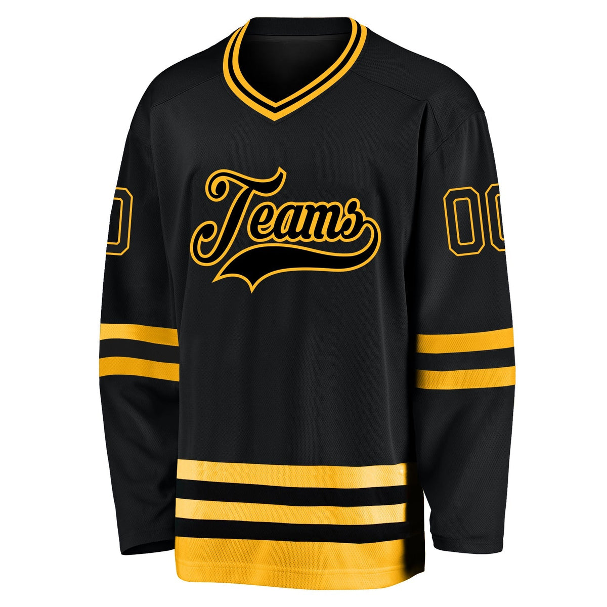 Custom Hockey Jersey - Black Black-Gold product image 3