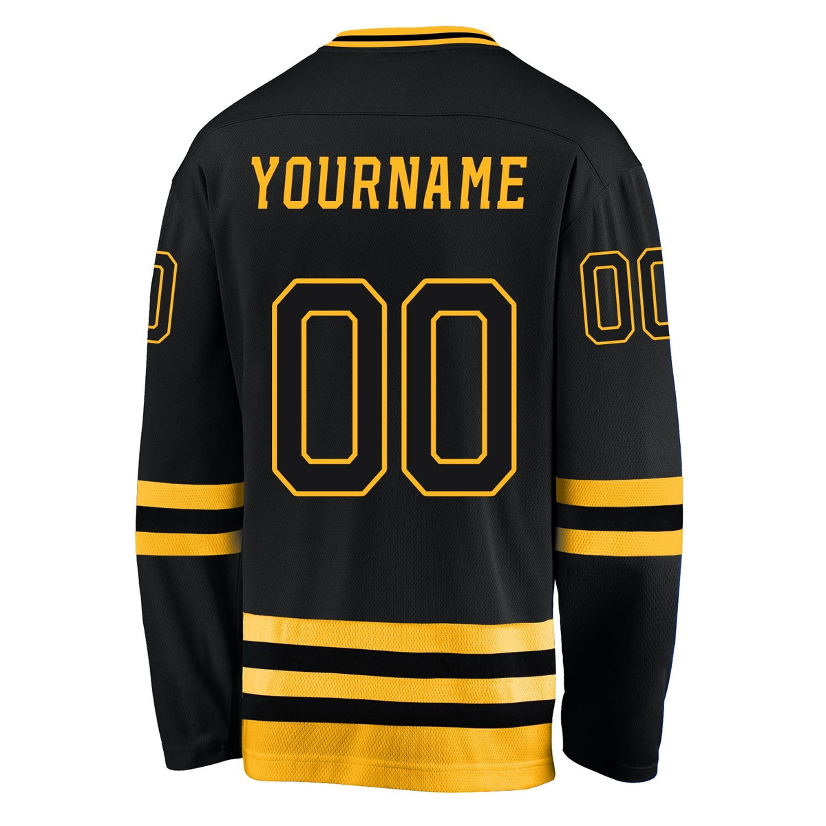 Custom Hockey Jersey - Black Black-Gold product image 4