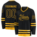 Custom Hockey Jersey - Black Black-Gold product image 1