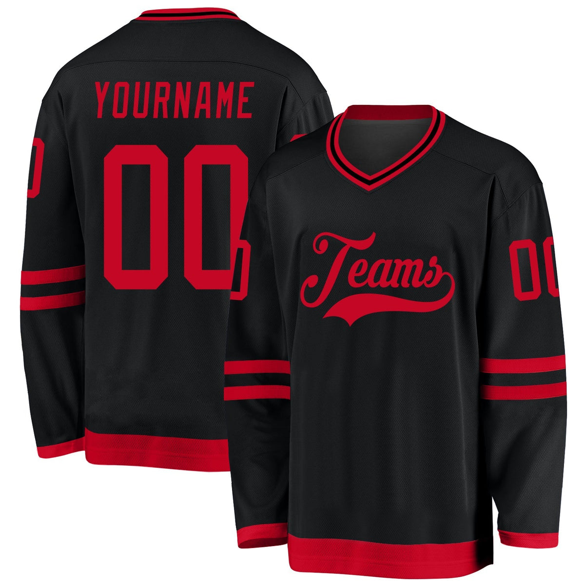 Custom Hockey Jersey - Black Red product image 1