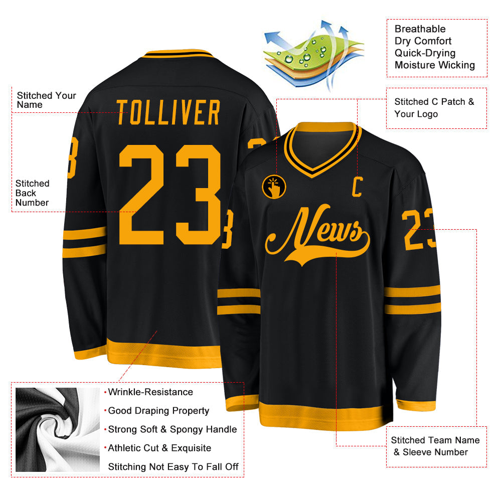 Custom Hockey Jersey - Black Gold product image 2