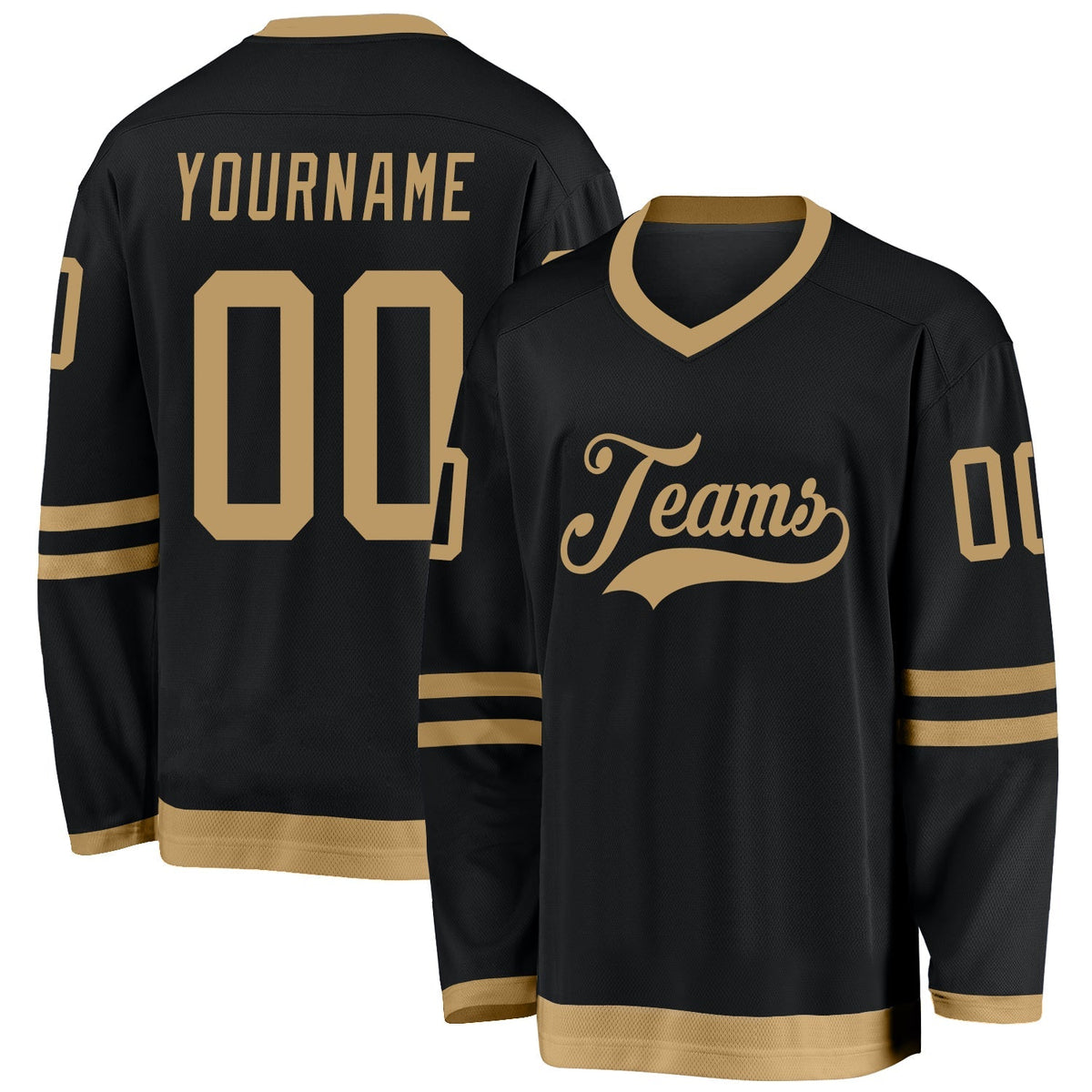 Custom Hockey Jersey - Black Old Gold product image 1