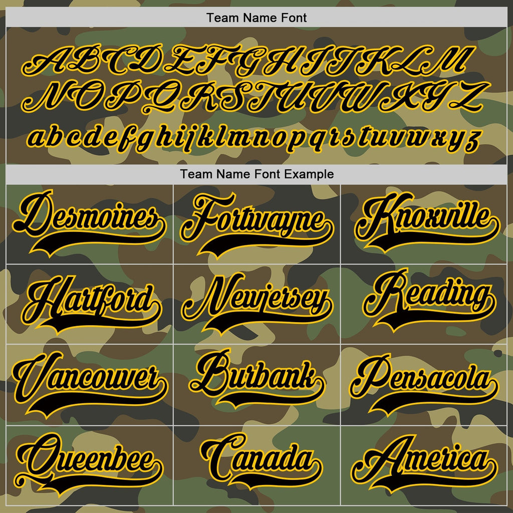 Custom Hockey Jersey - Camo Black-Gold Salute To Service product image 4