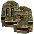 Custom Hockey Jersey - Camo Black-Gold Salute To Service product image 1