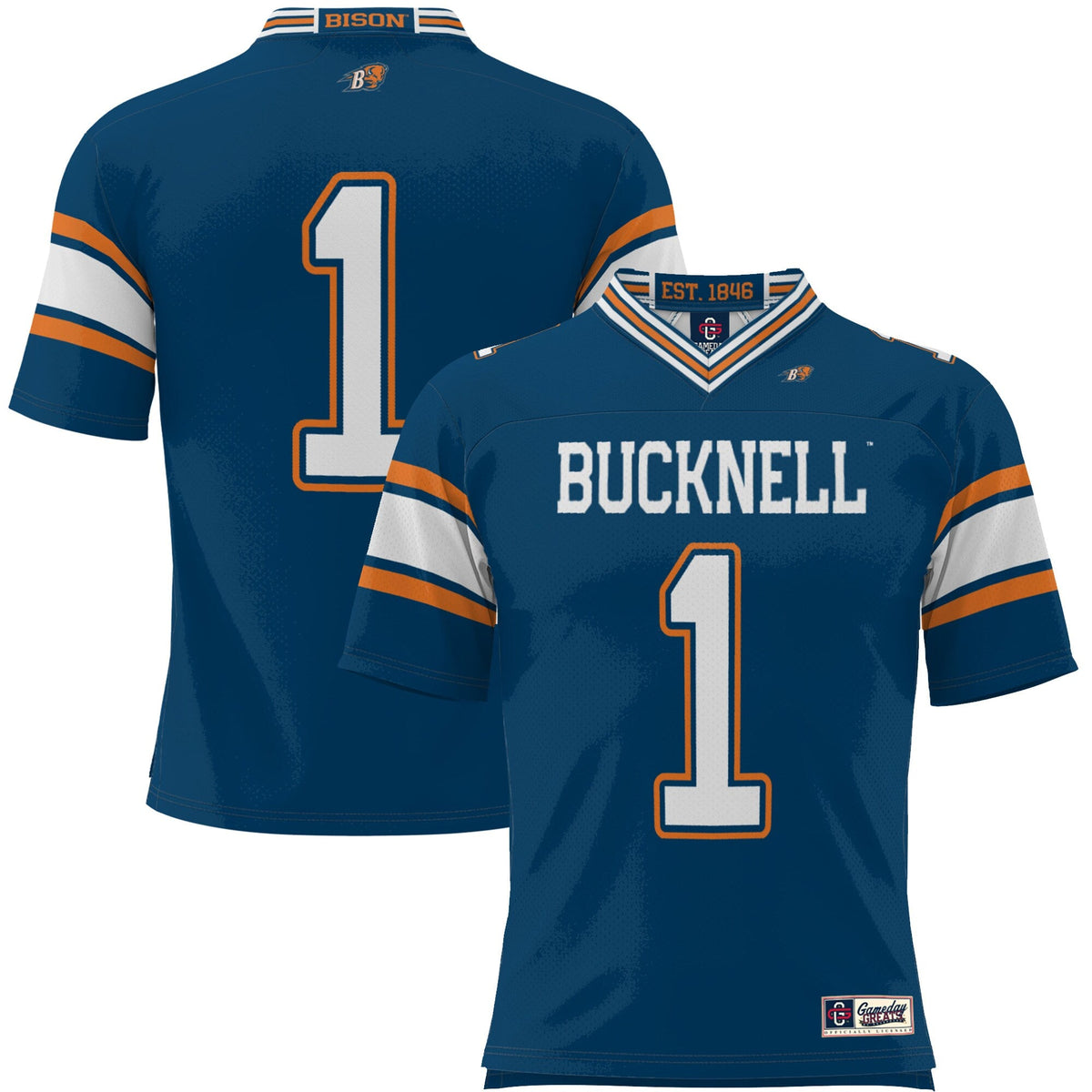 #1 Bucknell Bison Endzone Football Jersey - Blue product image 2