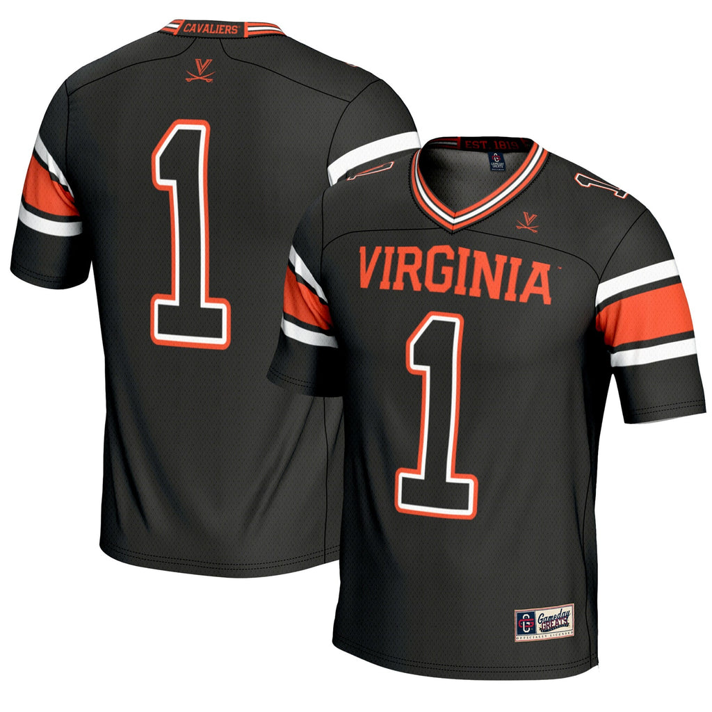 #1 Virginia Cavaliers Endzone Football Jersey - Black product image 1