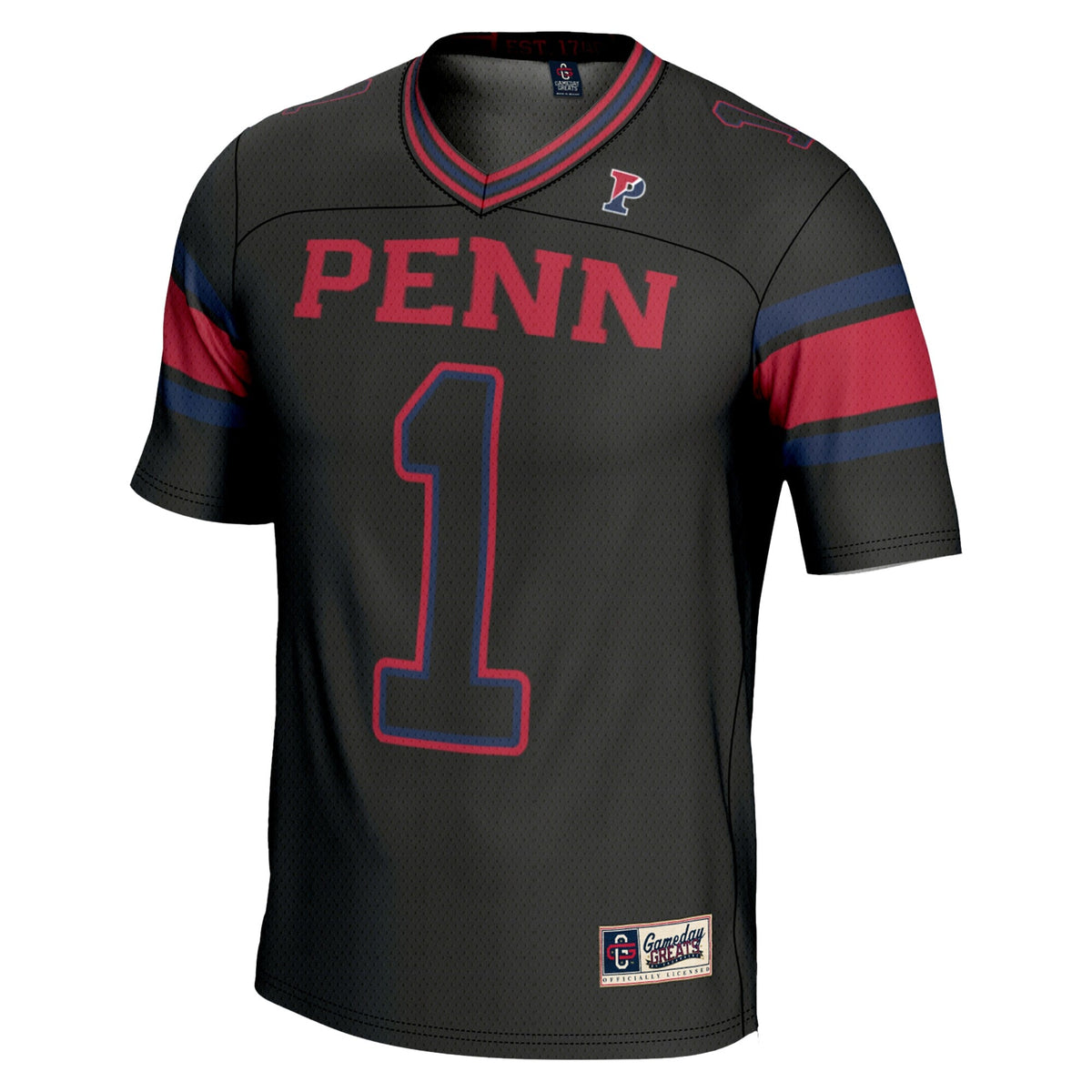 #1 Pennsylvania Quakers Endzone Football Jersey - Black product image 3
